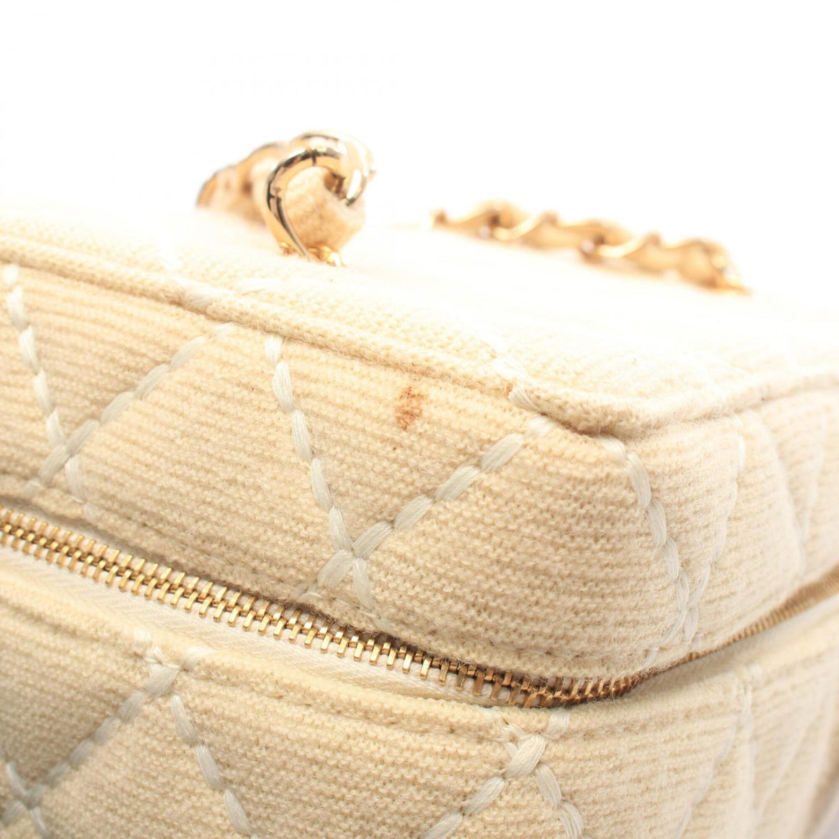 Chanel Ivory Canvas Handbag (Pre-Owned)