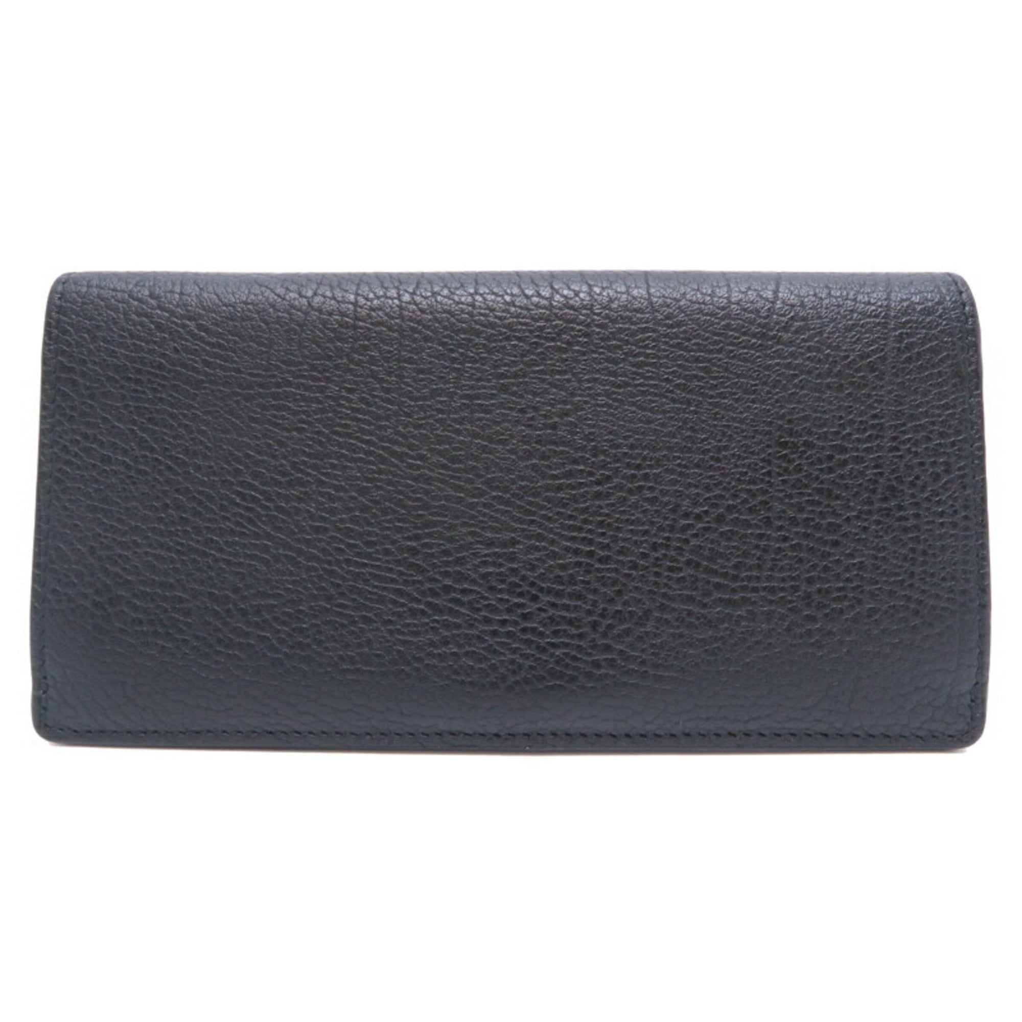 Burberry Black Leather Long Wallet (Bi-Fold) (Pre-Owned)