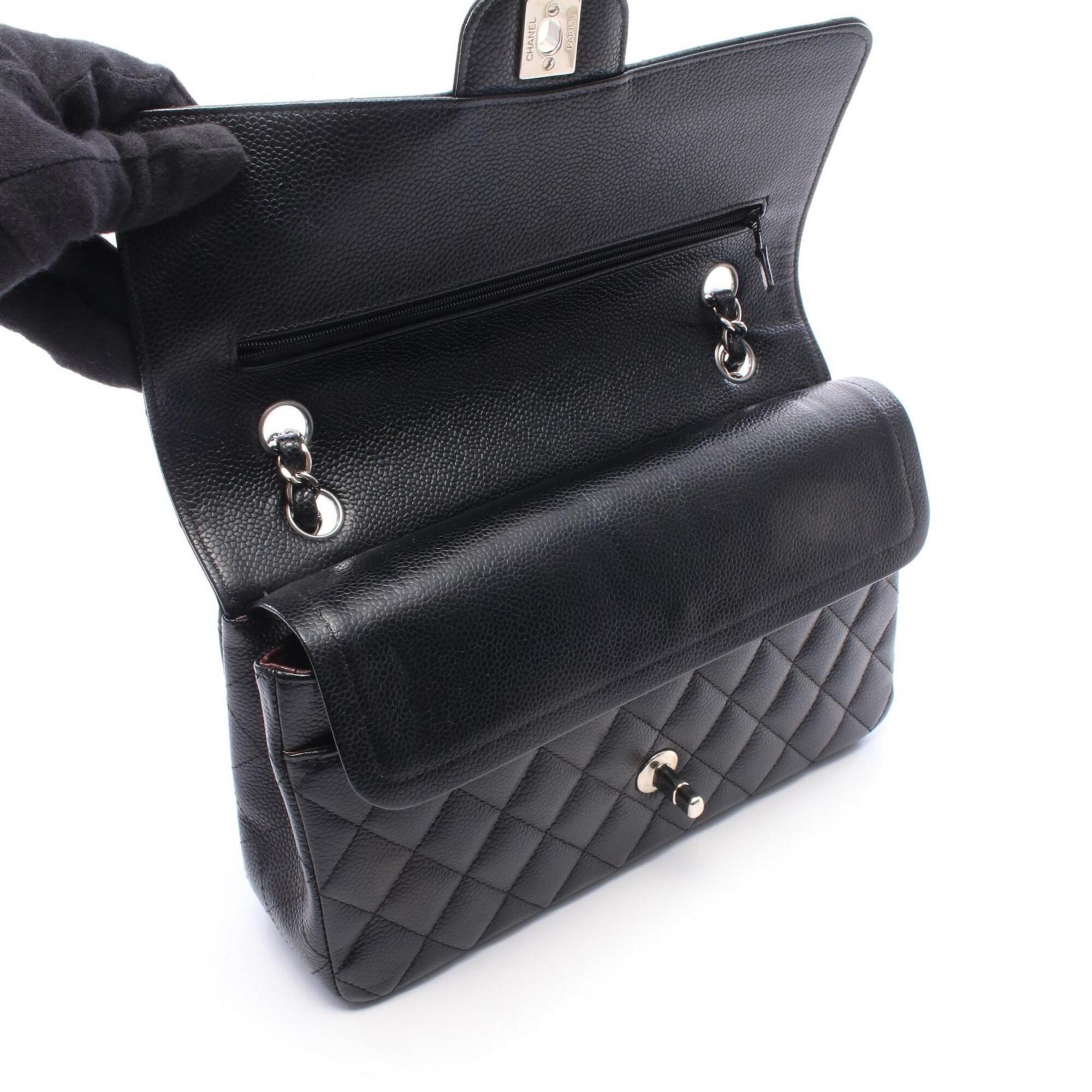 Chanel Black Grained Calfskin Handbag Shoulder Bag (Pre-Owned)
