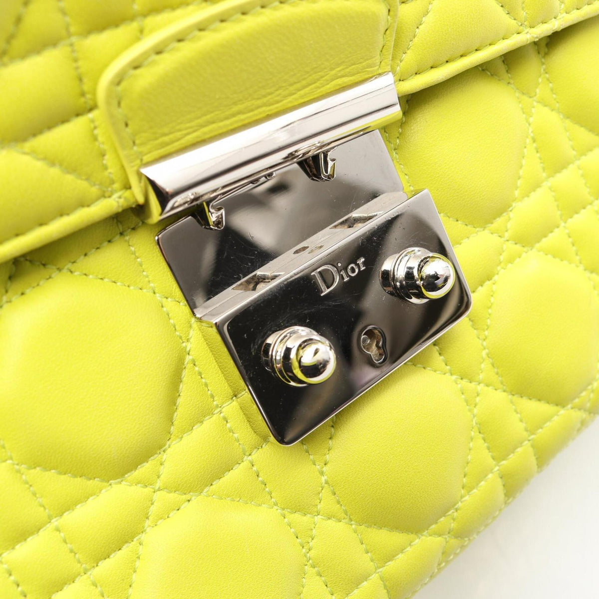 Christian Dior Green Leather Handbag Shoulder Bag (Pre-Owned)