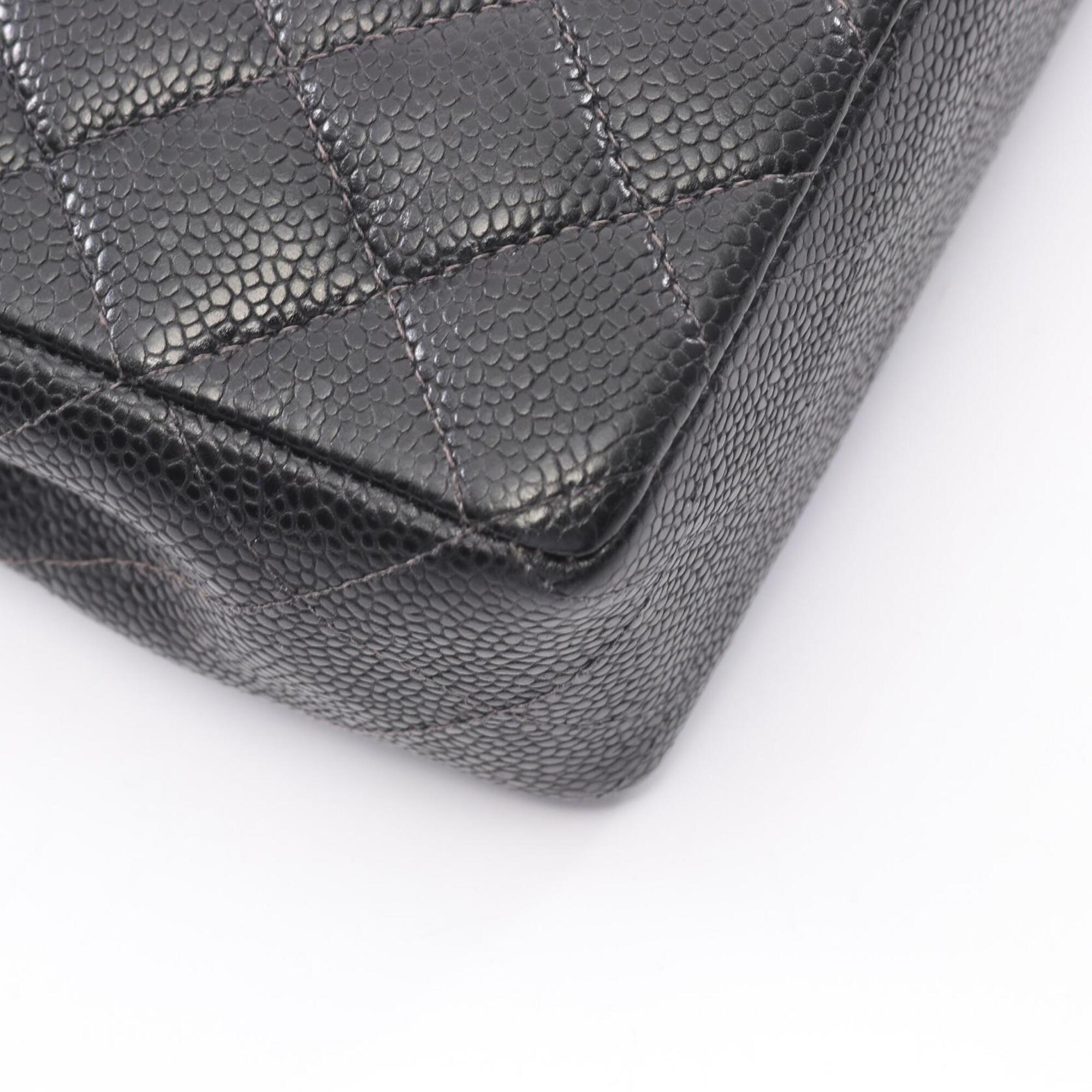 Chanel Black Grained Calfskin Handbag Shoulder Bag (Pre-Owned)