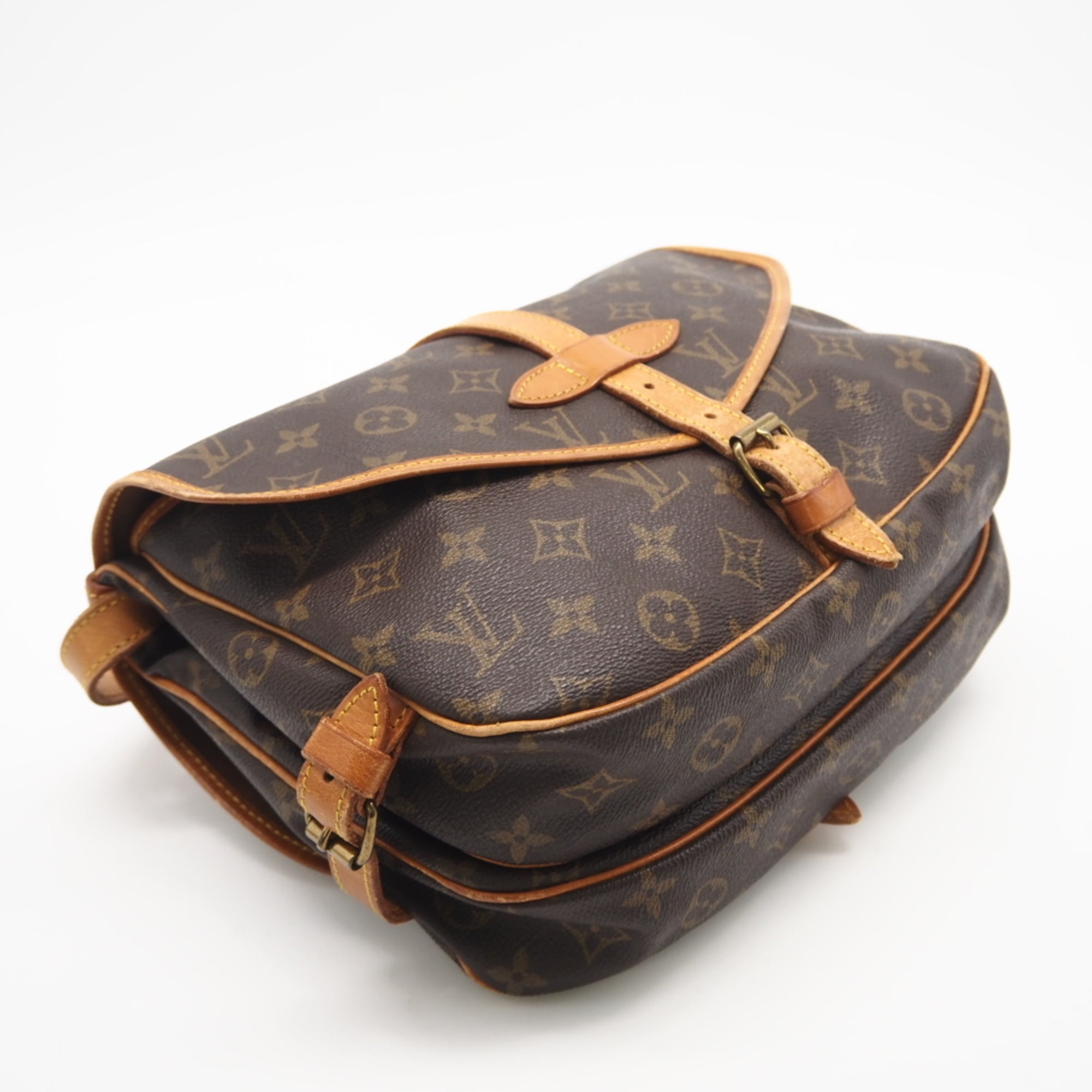 Louis Vuitton Monogram Brown Coated Canvas Leather Shoulder Bag (Pre-Owned)