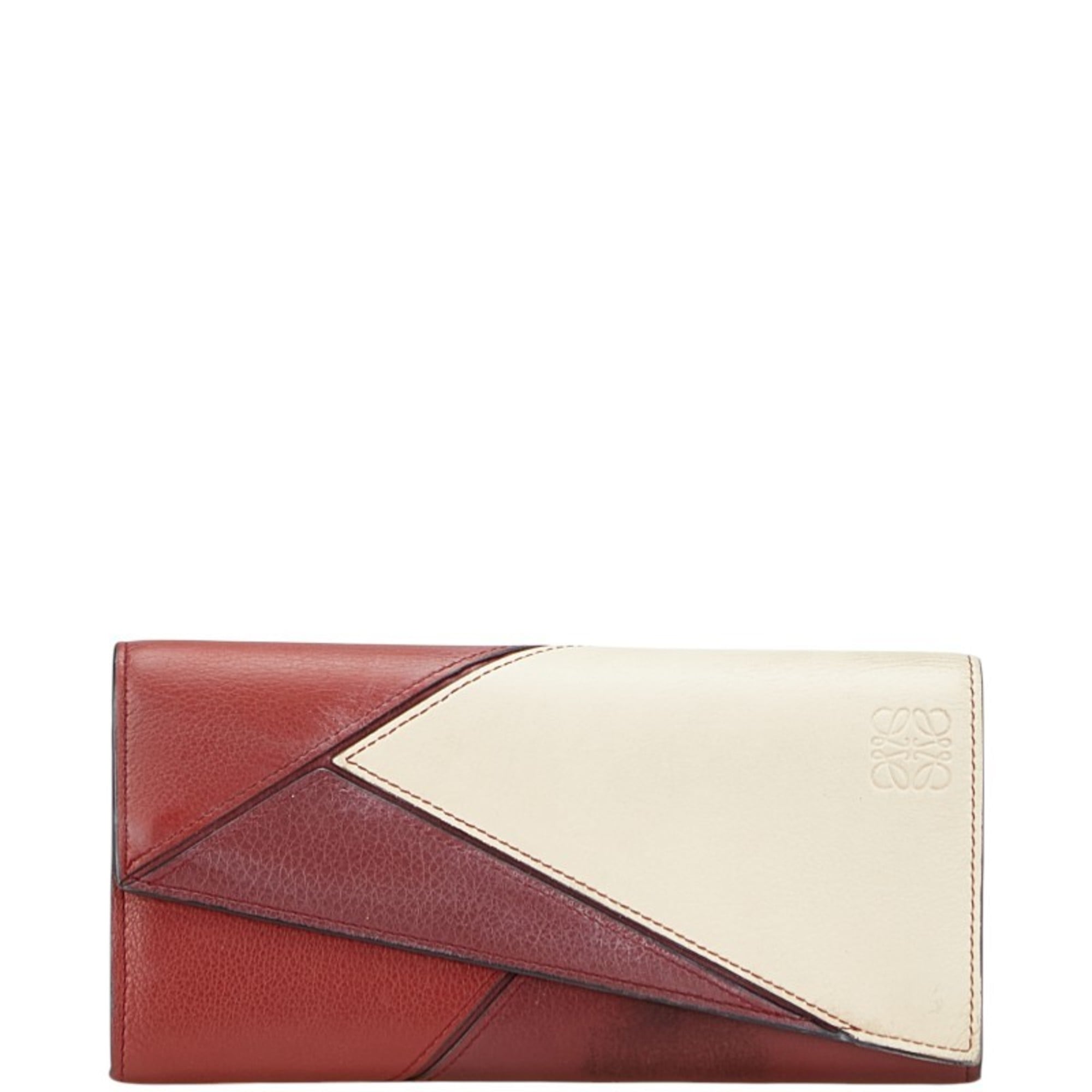 Loewe Red Color White Leather Coin Purse/Coin Case (Pre-Owned)
