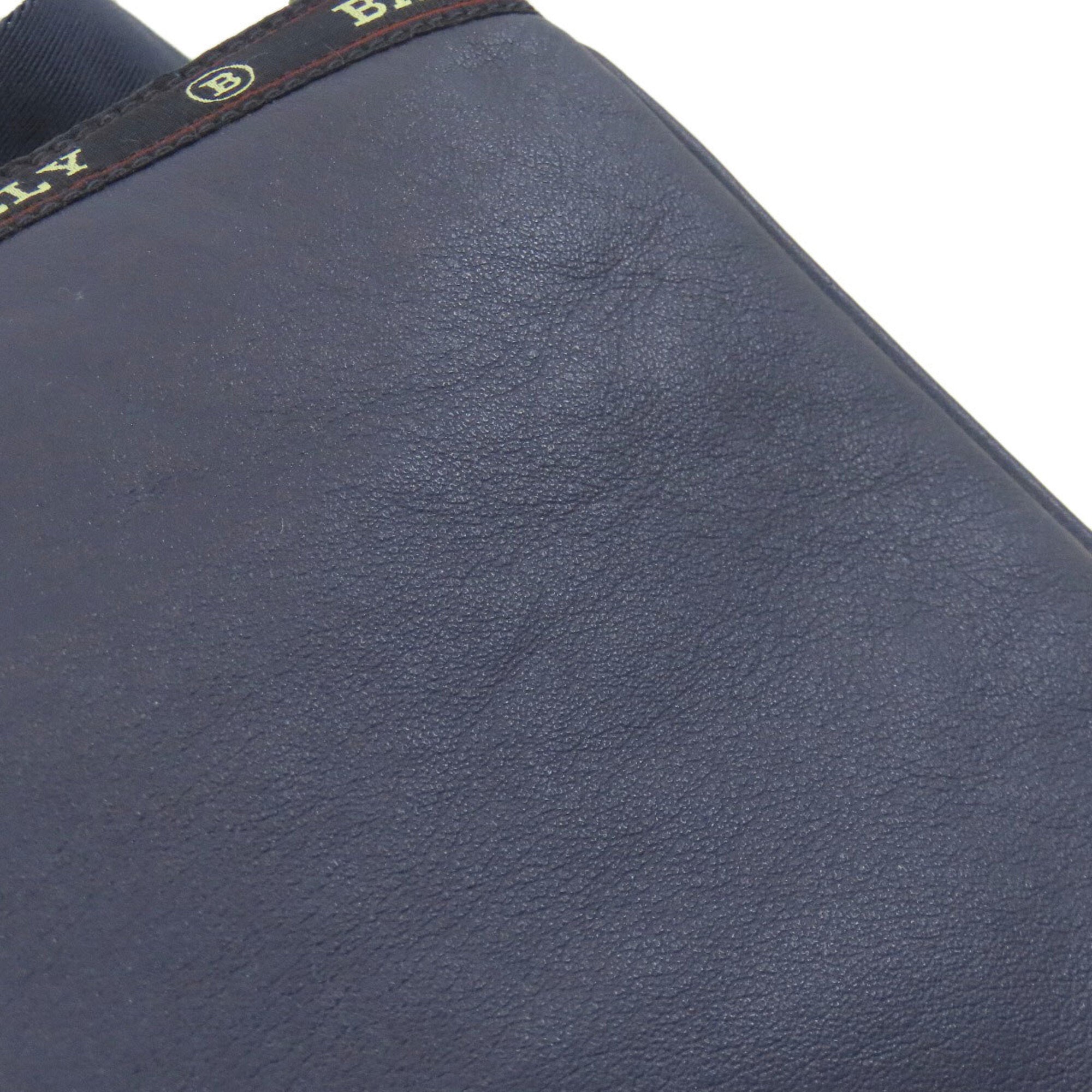 Bally Navy Leather Shoulder Bag (Pre-Owned)