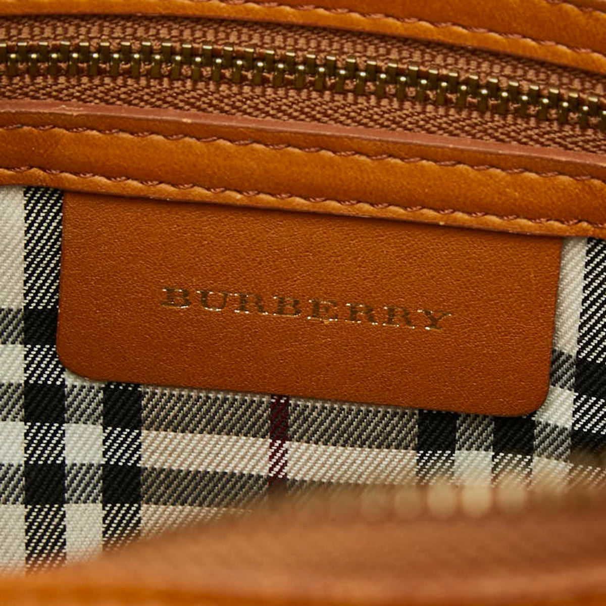 Burberry Camel Leather Shoulder Bag Tote Bag (Pre-Owned)