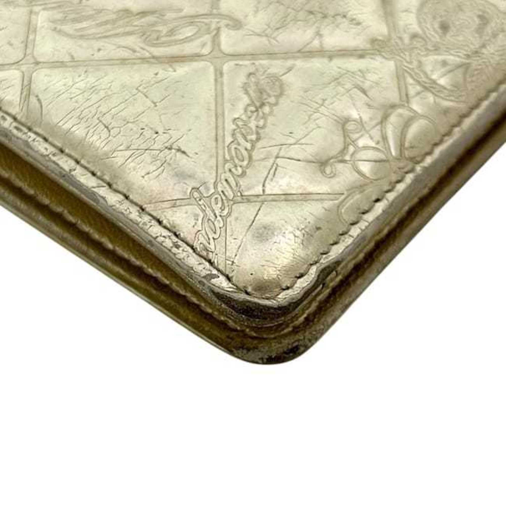 Chanel Gold Patent Leather Long Wallet (Bi-Fold) (Pre-Owned)