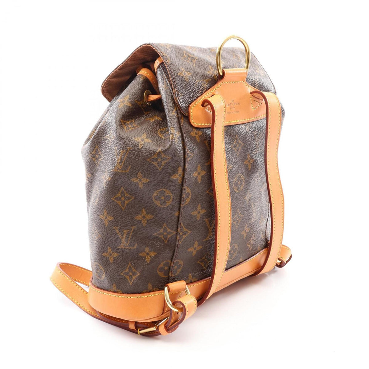 Louis Vuitton Brown Coated Canvas Leather Backpack Handbag (Pre-Owned)