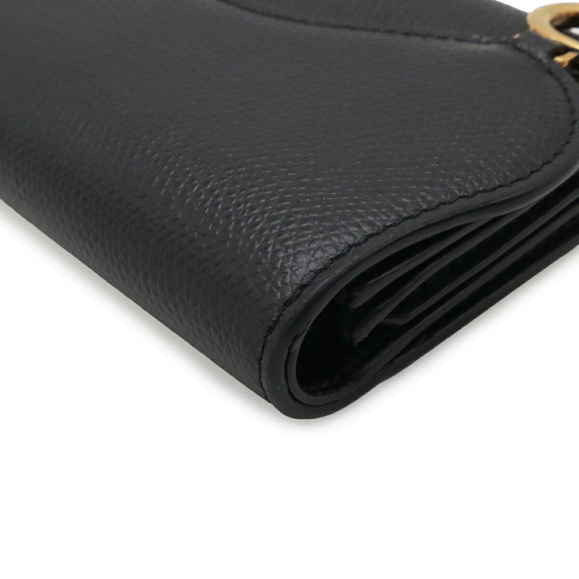 Christian Dior Black Leather Wallet (Tri-Fold) (Pre-Owned)
