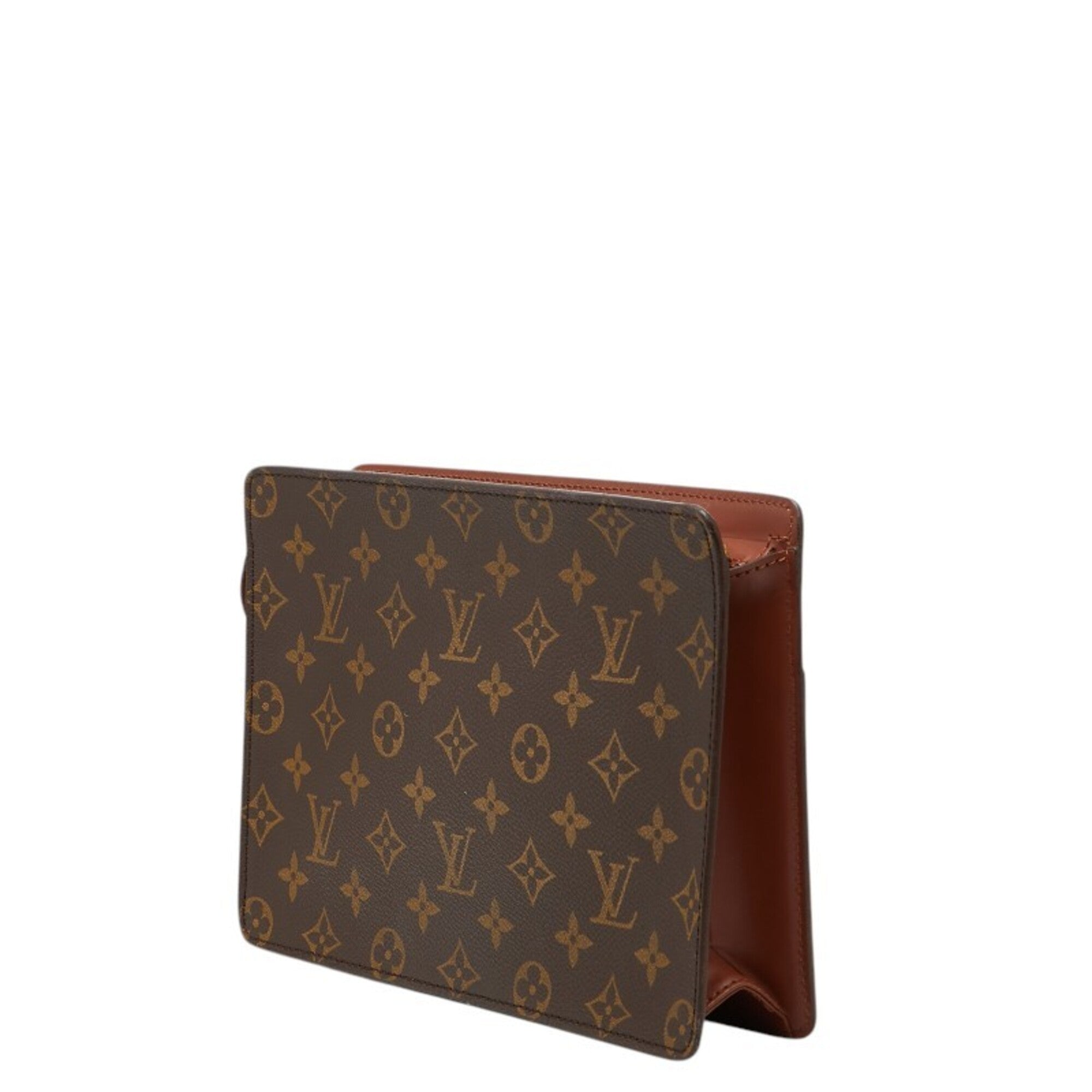 Louis Vuitton Monogram Brown Pvc Leather Clutch Bag Pochette (Pre-Owned)