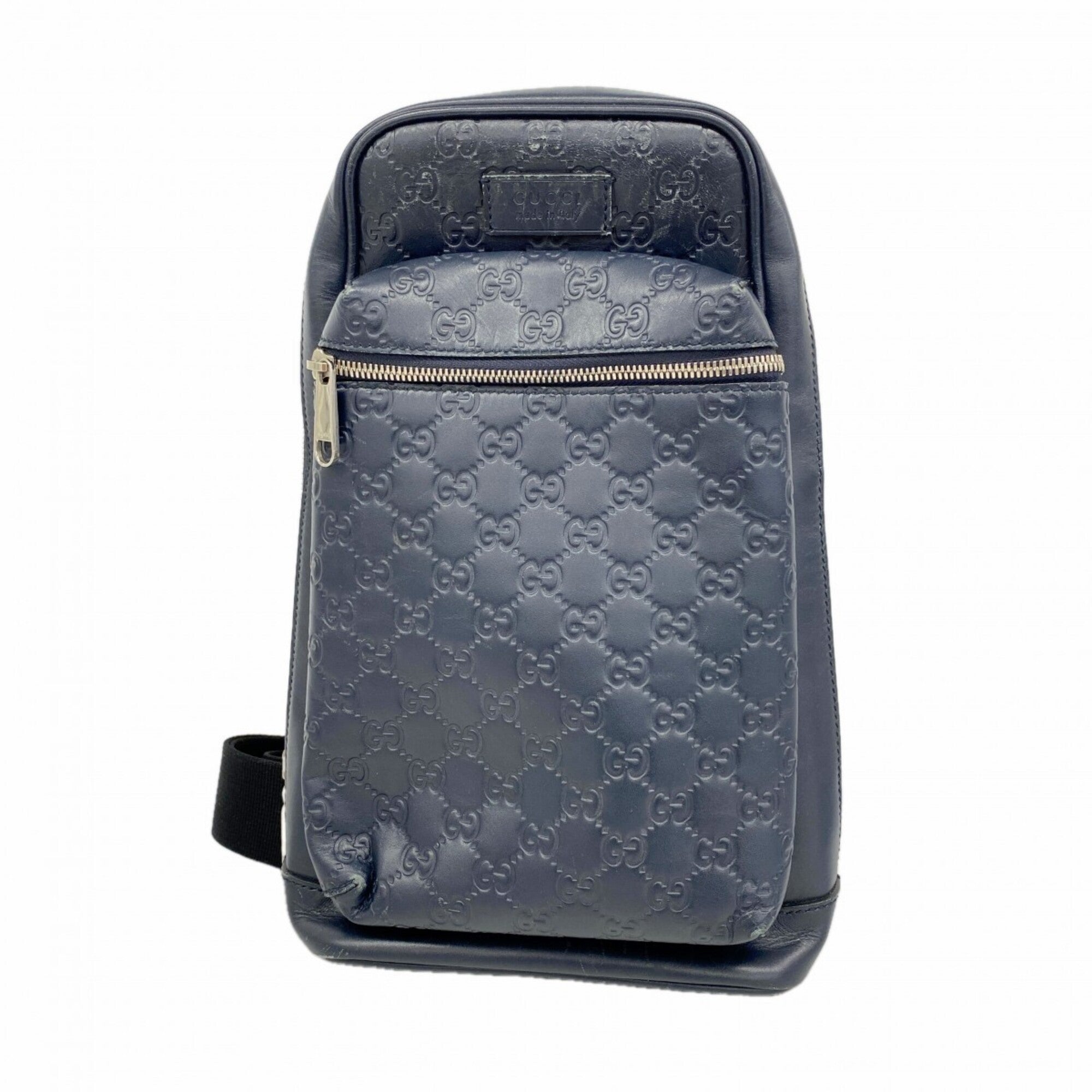 Gucci Navy Leather Sling Bag (Pre-Owned)