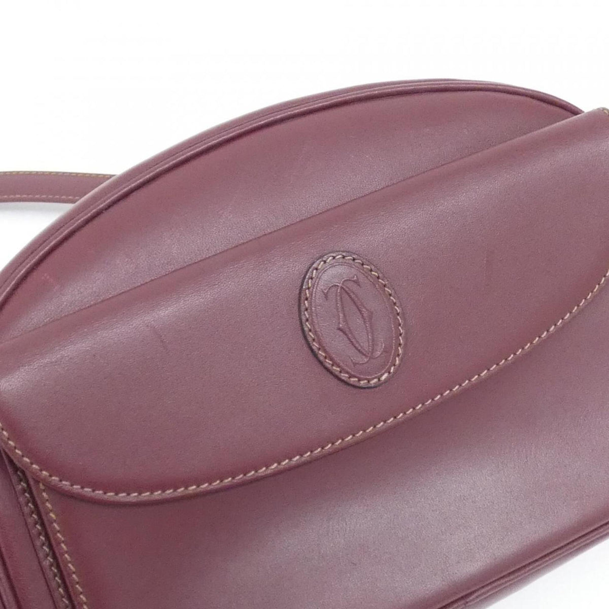 Cartier Bordeaux Leather Shoulder Bag (Pre-Owned)