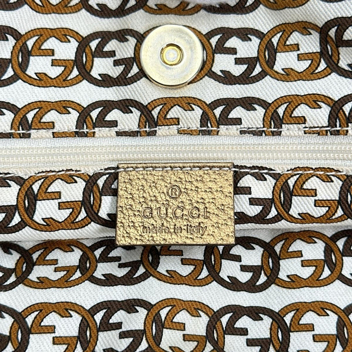 Gucci Beige Gg Canvas Handbag Tote Bag (Pre-Owned)