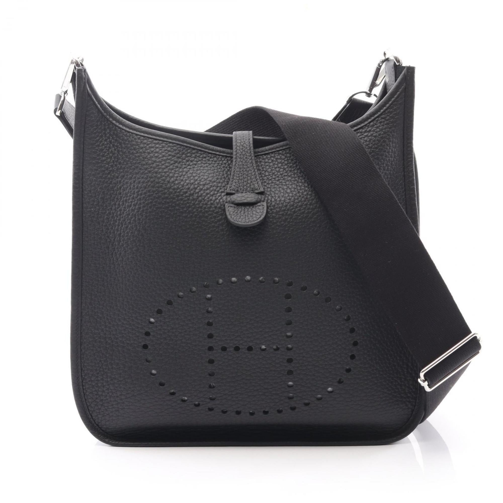 Hermes Black Taurillon Clemence Leather Shoulder Bag (Pre-Owned)