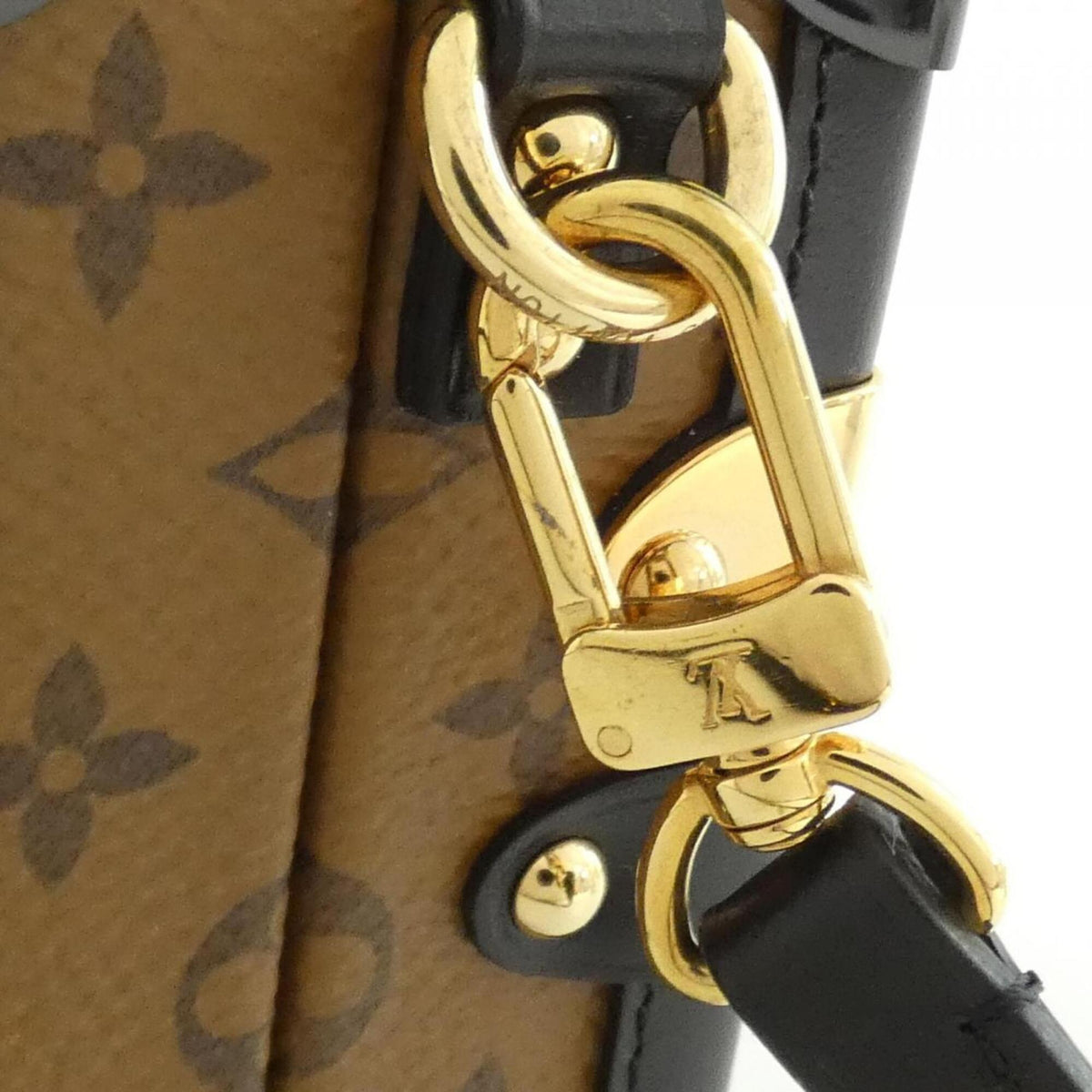 Louis Vuitton Black Marron Coated Canvas Leather Shoulder Bag (Pre-Owned)
