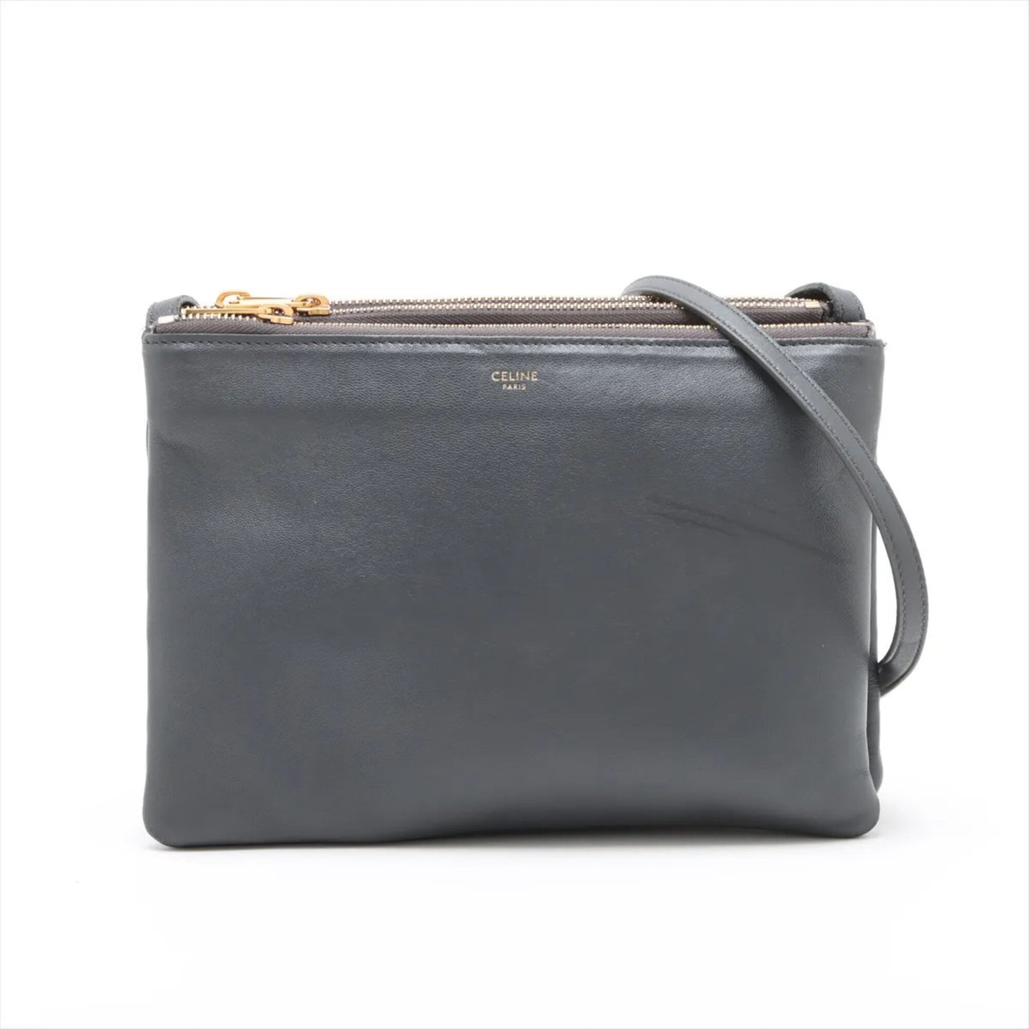 Celine Gray Leather Shoulder Bag (Pre-Owned)