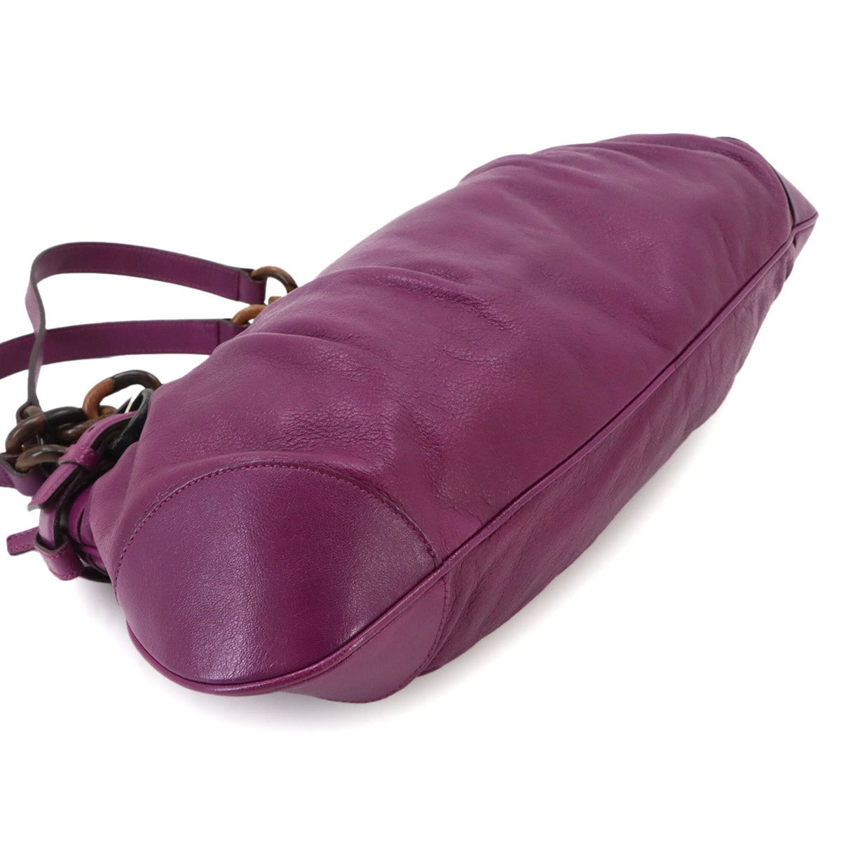 Salvatore Ferragamo Gancini Purple Leather Handbag Shoulder Bag (Pre-Owned)