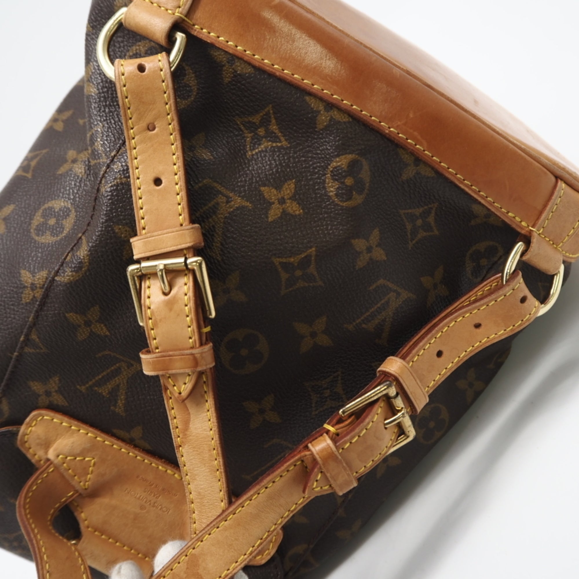 Louis Vuitton Brown Coated Canvas Leather Backpack (Pre-Owned)