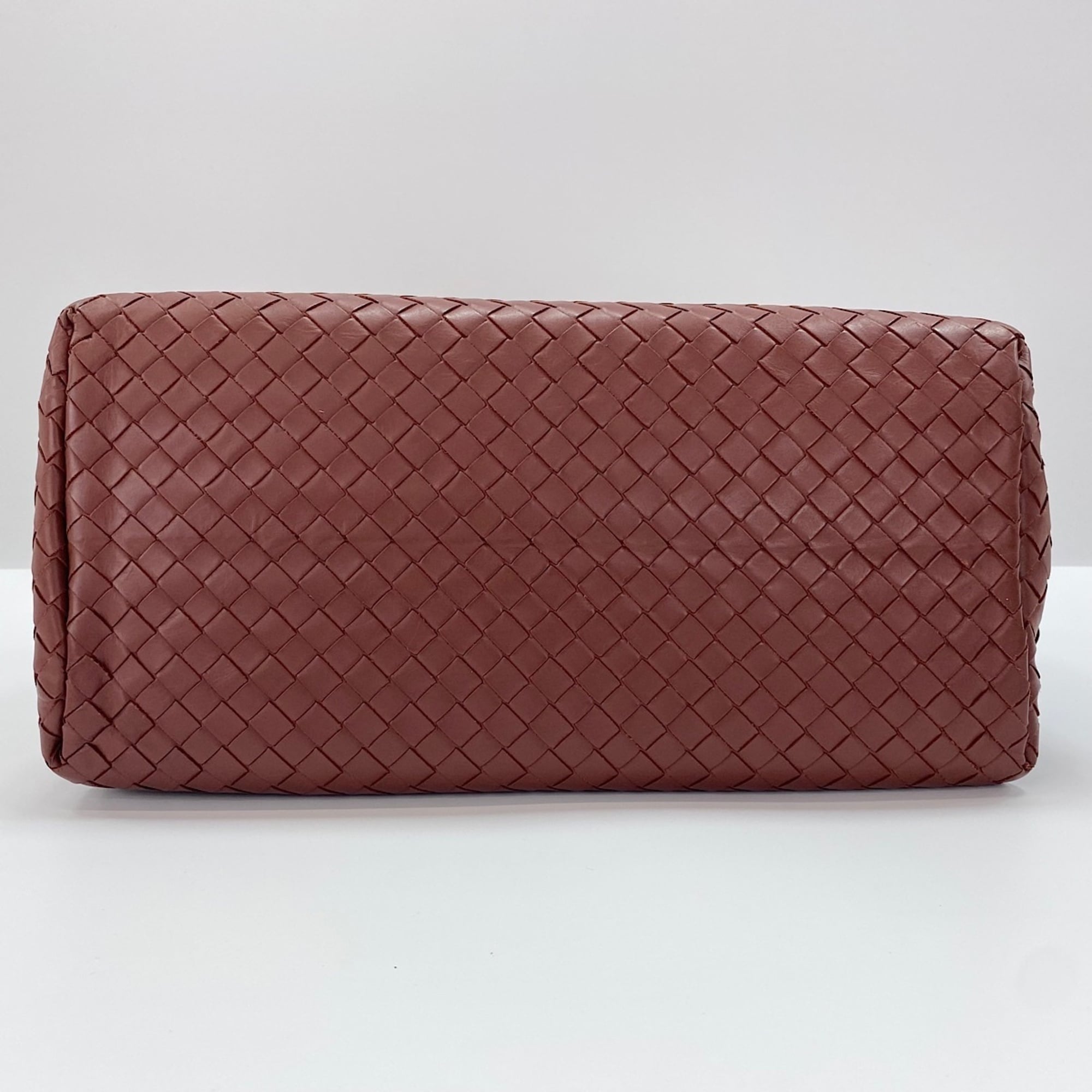 Bottega Veneta Intrecciato Wine Intrecciato Handbag (Pre-Owned)