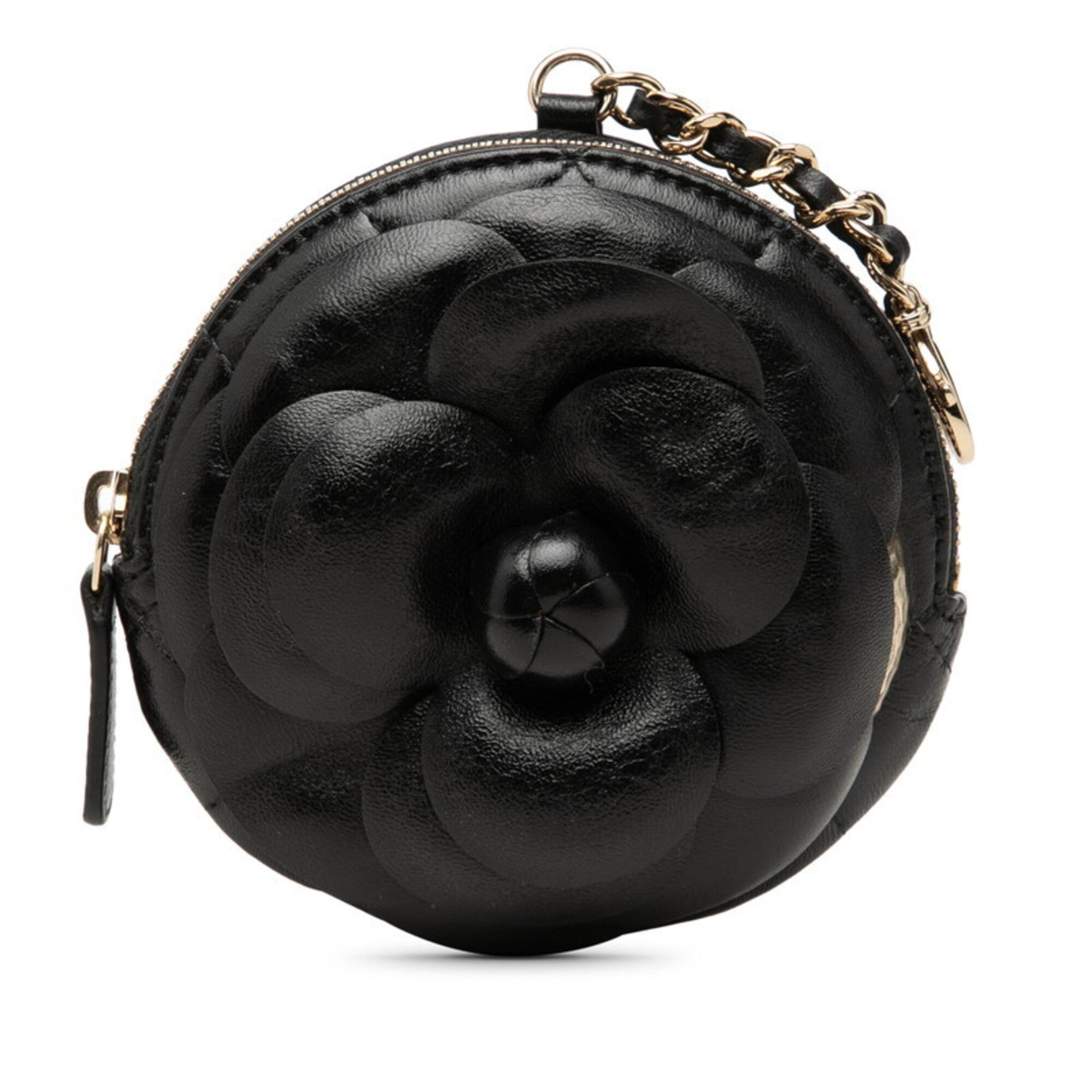 Chanel Black Leather Coin Purse/Coin Case (Pre-Owned)