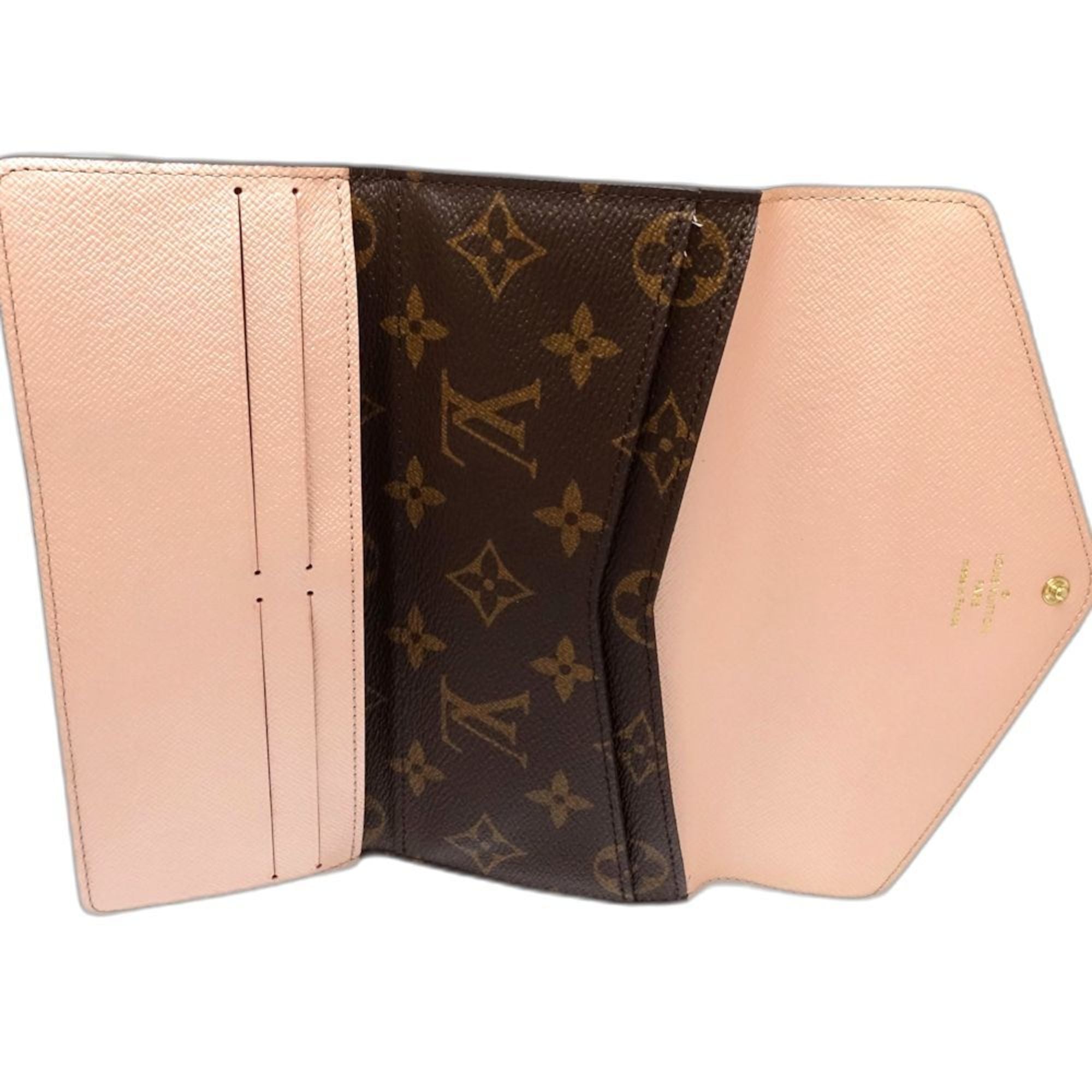 Louis Vuitton Brown Pink Monogram Long Wallet (Tri-Fold) (Pre-Owned)