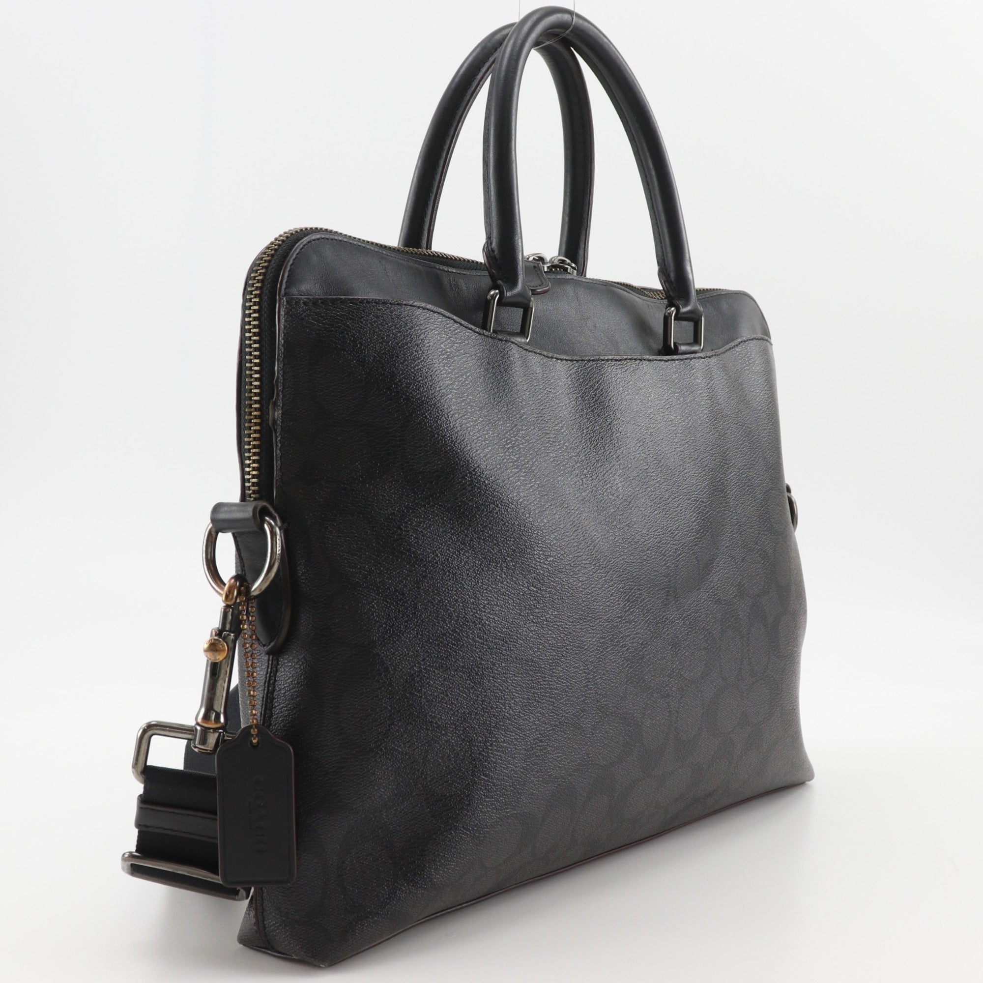 Coach Black Pvc Leather Briefcase (Pre-Owned)