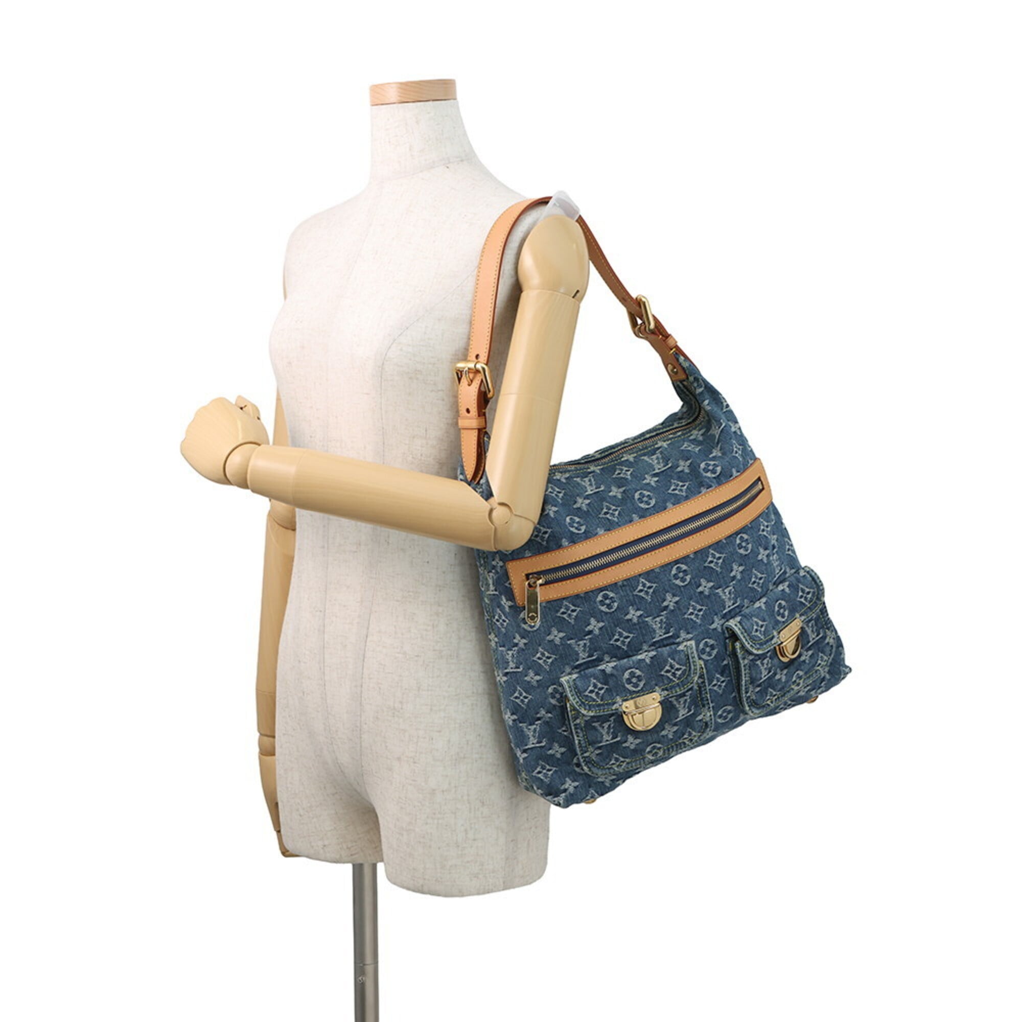 Louis Vuitton Monogram Denim Blue Yellow Monogram Denim Handbag Shoulder Bag (Pre-Owned)