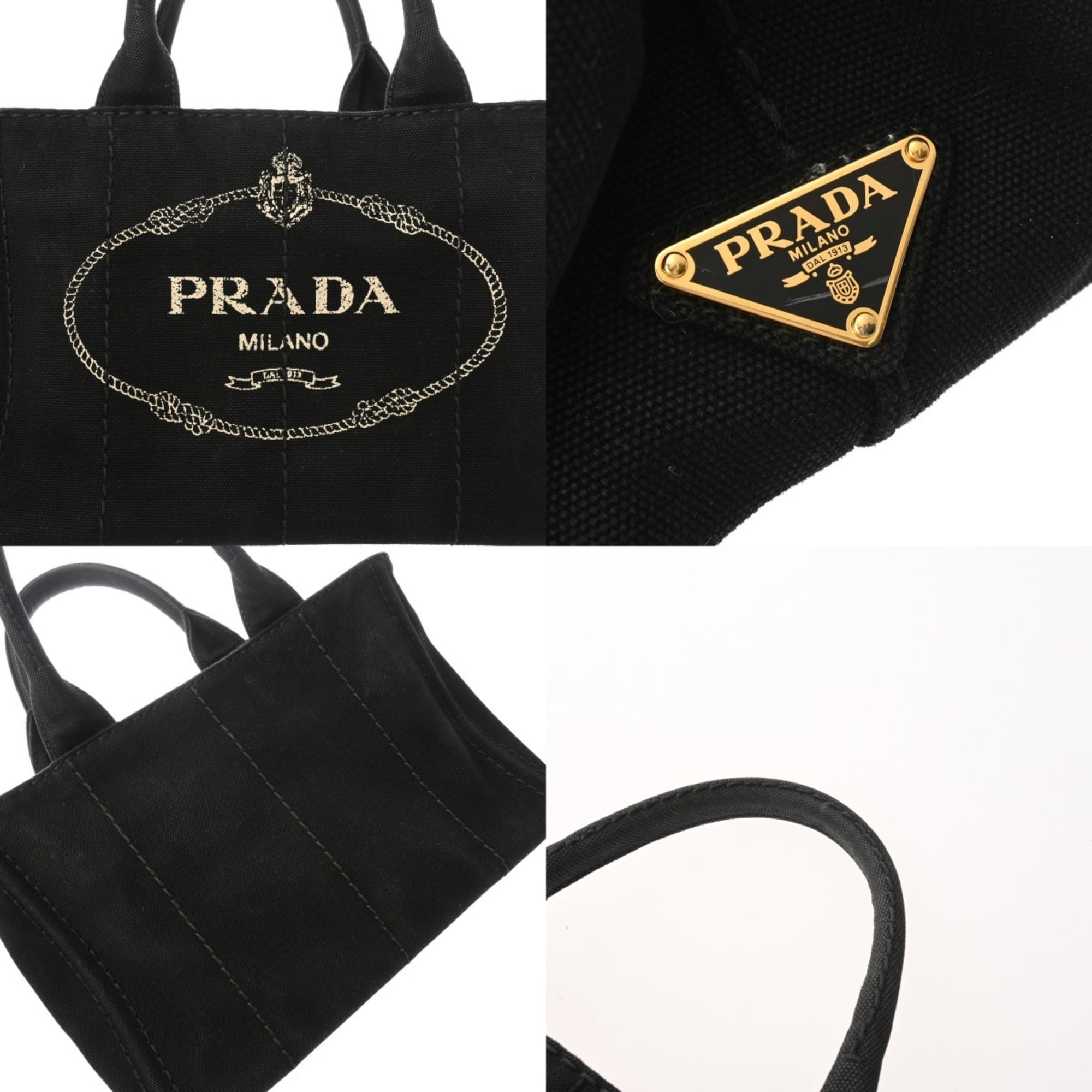 Prada Black Canvas Handbag (Pre-Owned)