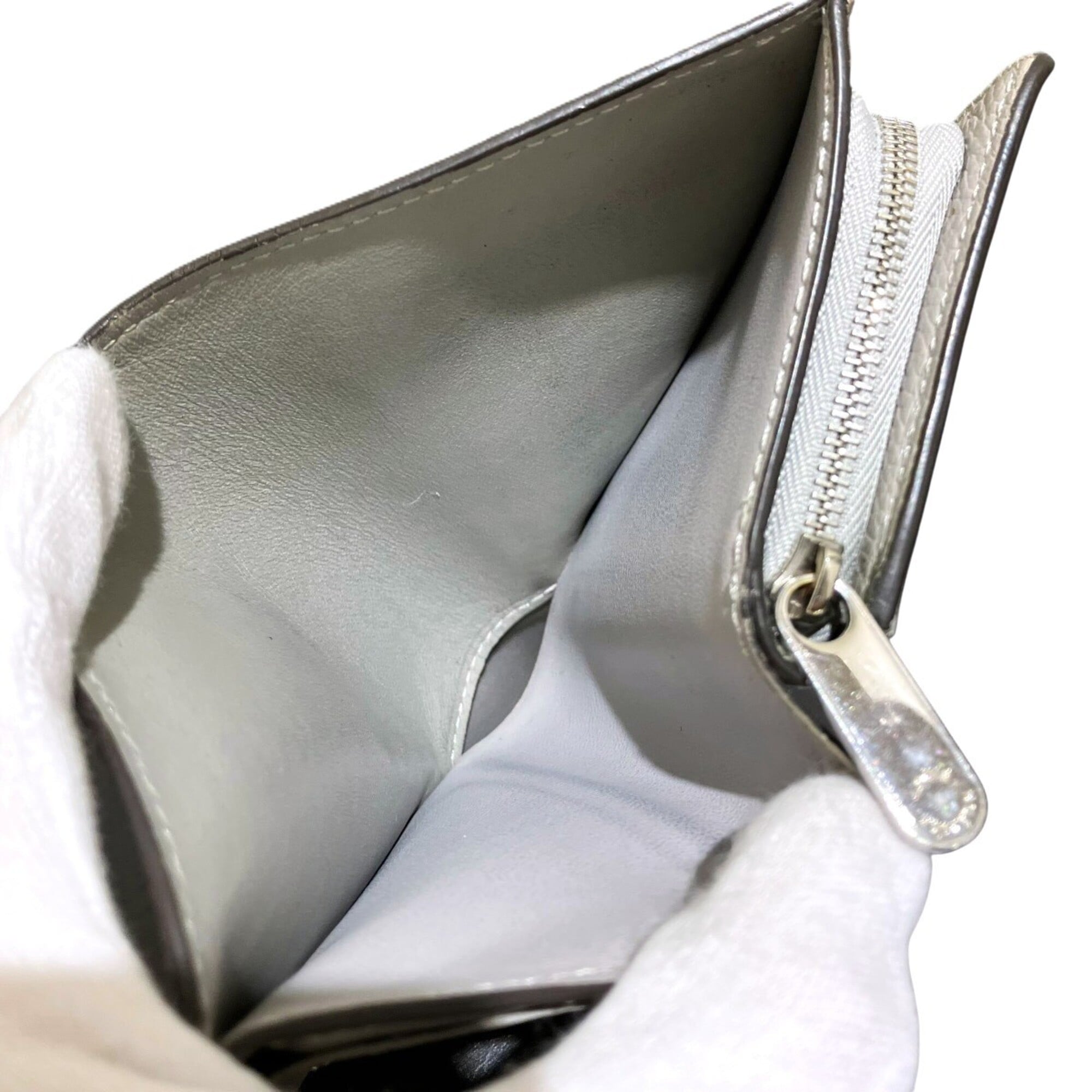 Louis Vuitton Mahina Grayish Leather Wallet (Bi-Fold) (Pre-Owned)
