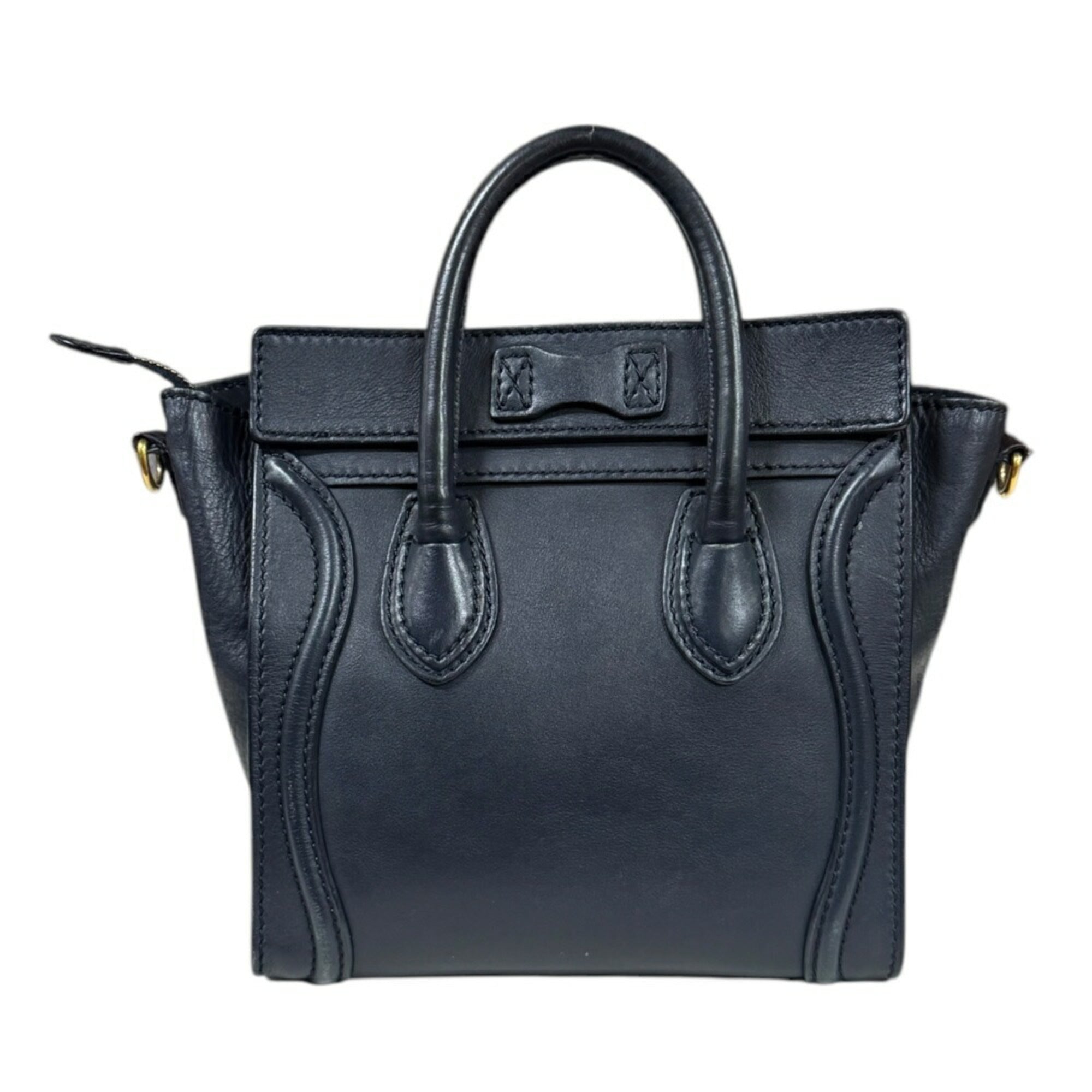 Celine Navy Leather Shoulder Bag (Pre-Owned)