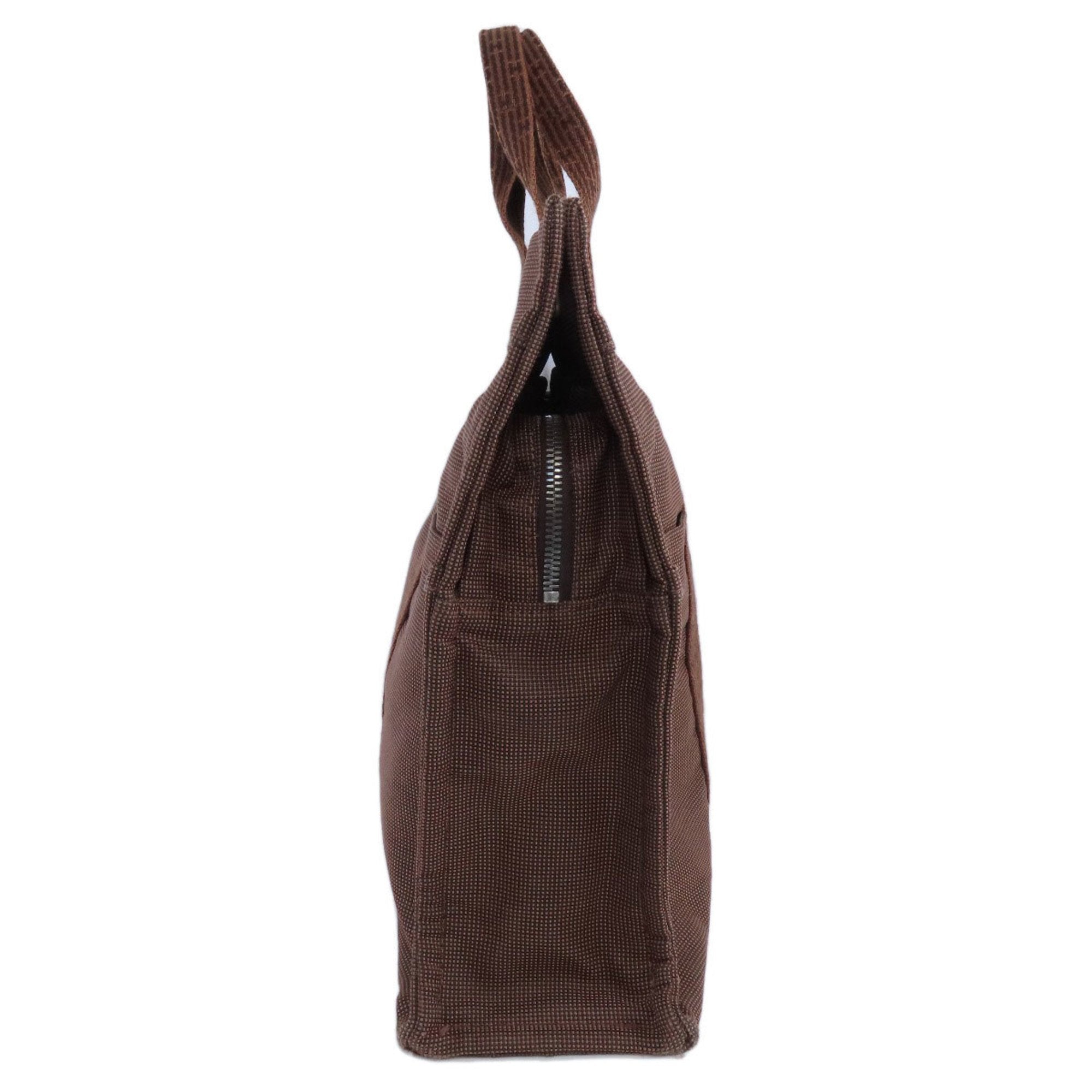 Hermes Brown Canvas Tote Bag (Pre-Owned)