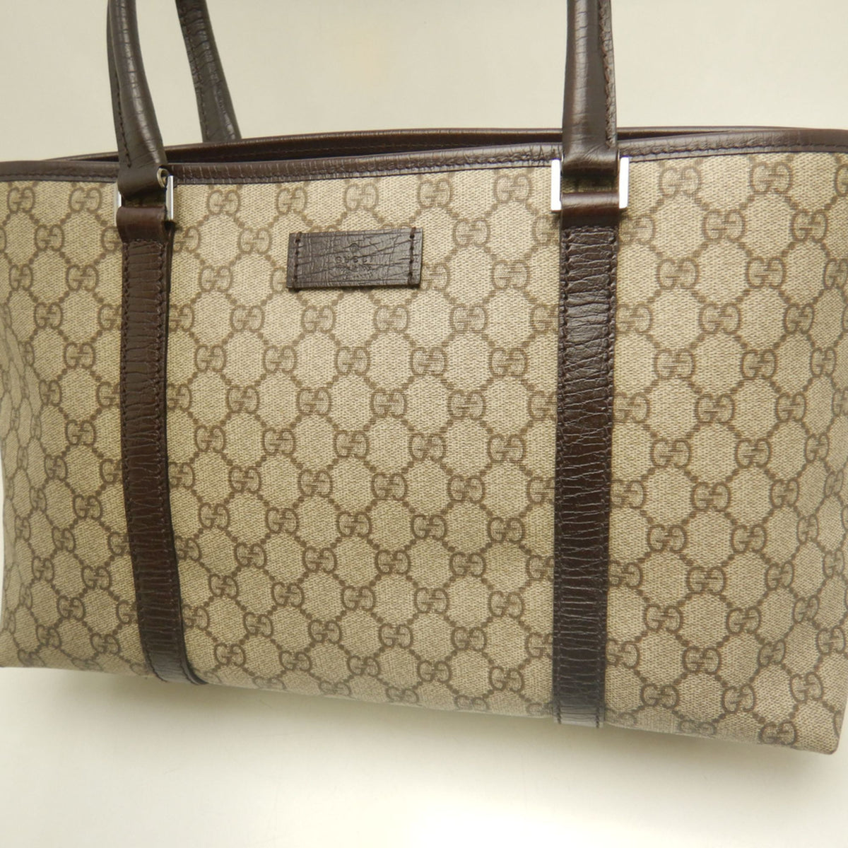 Gucci Beige Gg Supreme Leather Tote Bag (Pre-Owned)