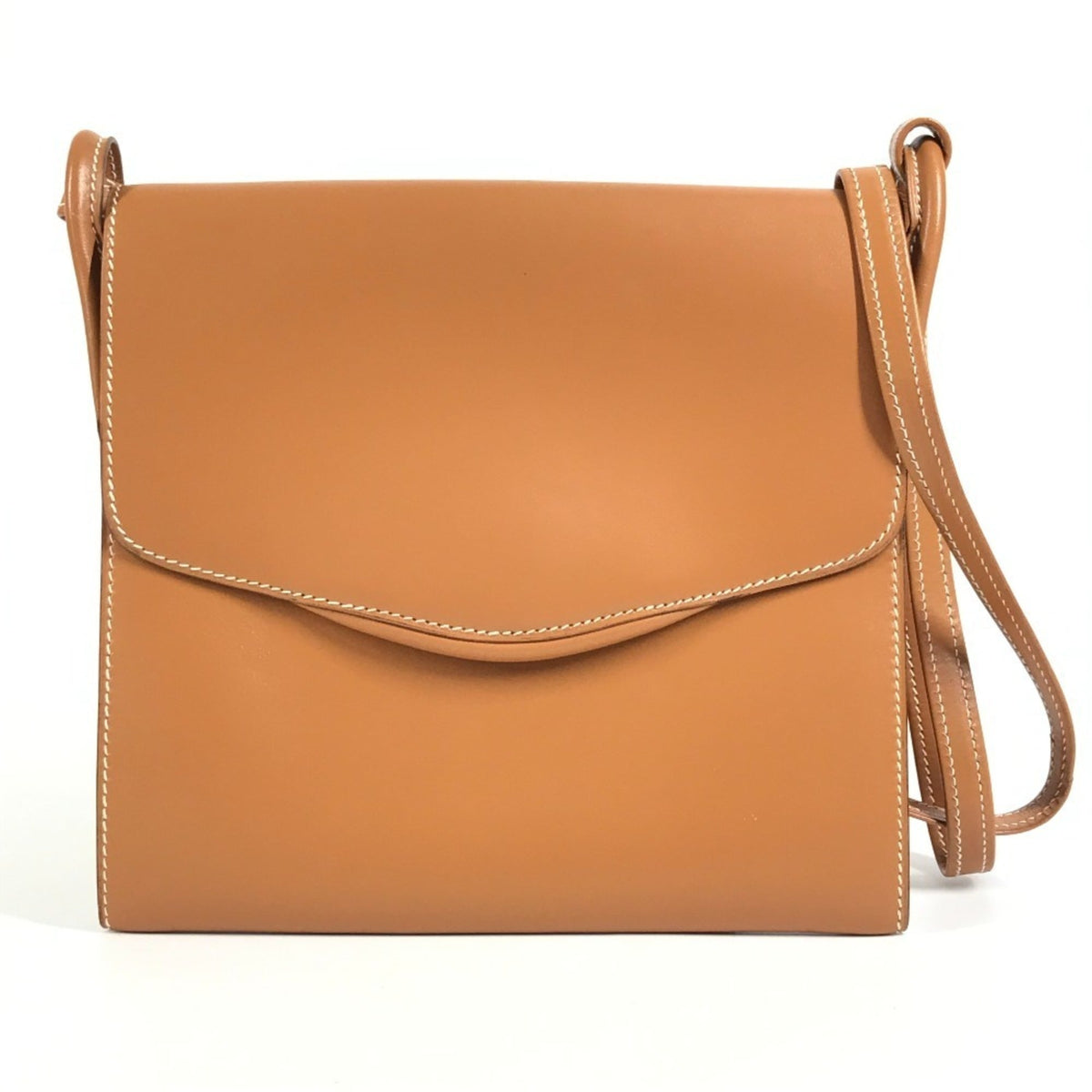 Hermes Brown Natural Chamonix Leather Shoulder Bag (Pre-Owned)