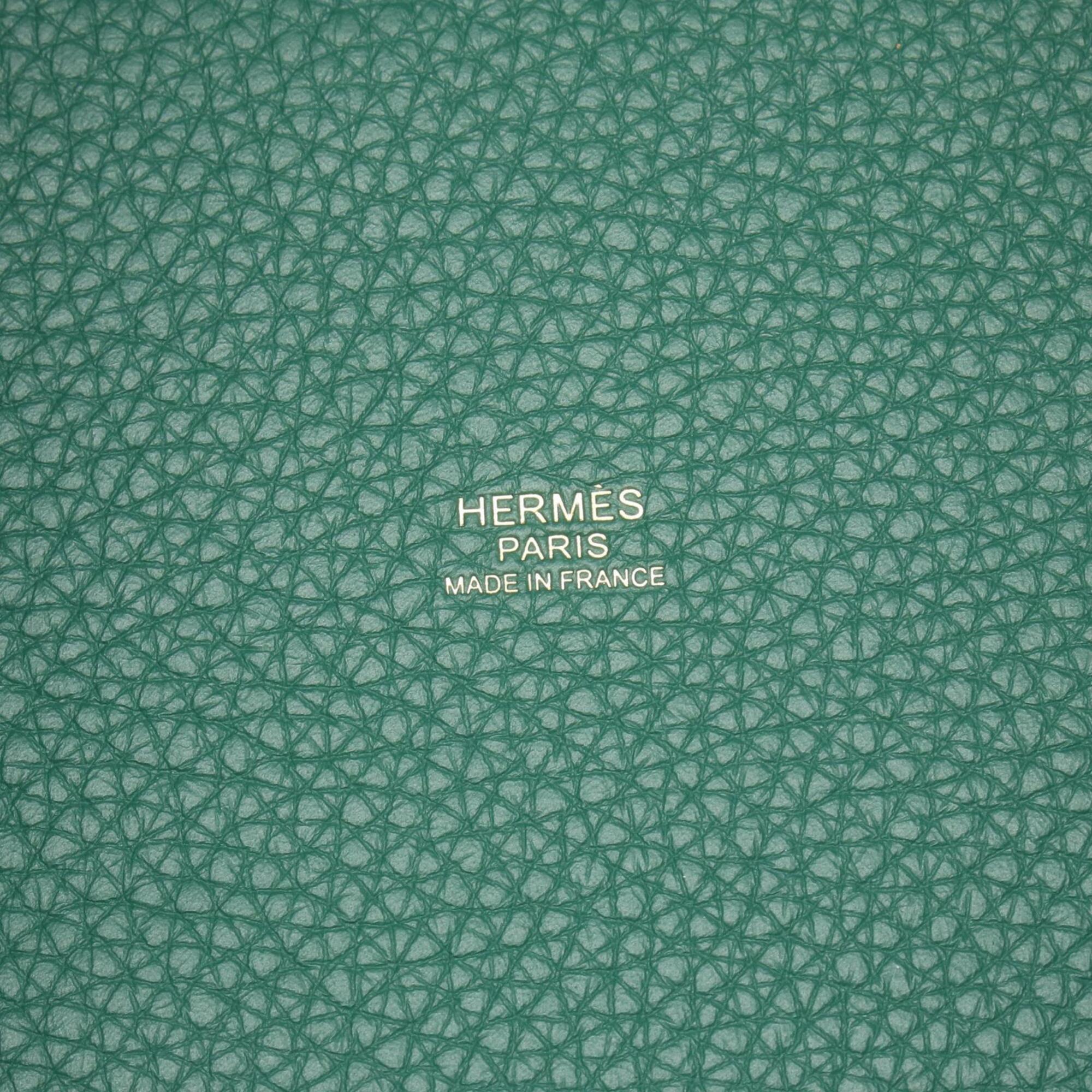Hermes Green Vert Taurillon Clemence Leather Leather Handbag (Pre-Owned)