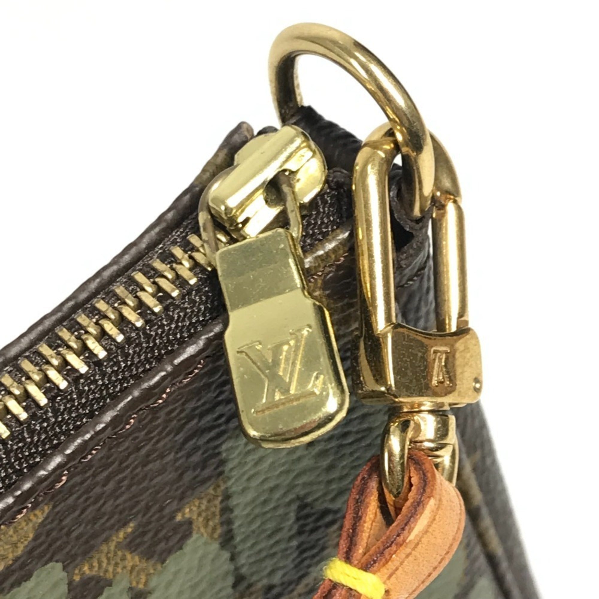 Louis Vuitton Brown Khaki Monogram Graffiti Handbag Pochette Pouch Shoulder Bag (Pre-Owned)