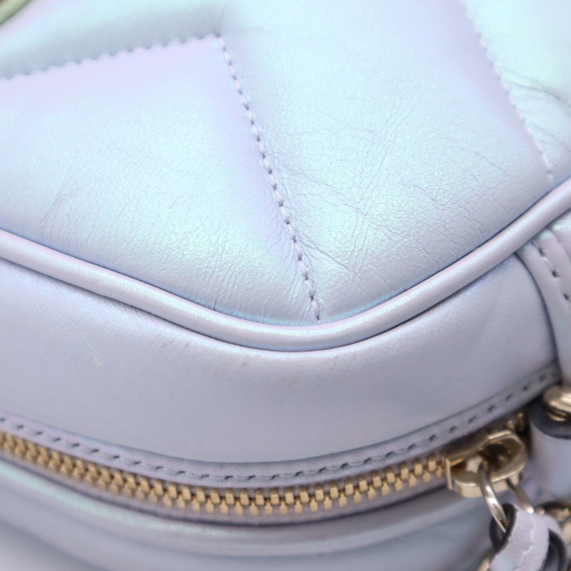 Gucci Gg Marmont Blue Leather Shoulder Bag (Pre-Owned)