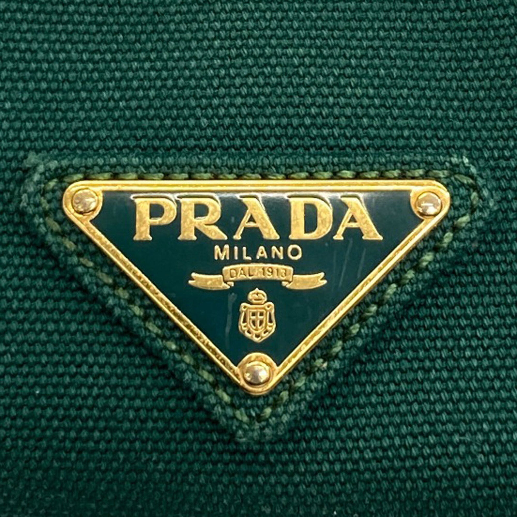 Prada Green Canvas Handbag (Pre-Owned)