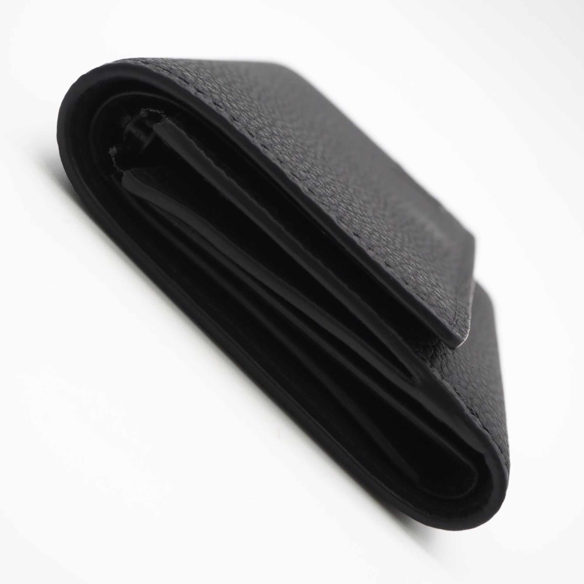Louis Vuitton Black Noir Leather Wallet (Tri-Fold) (Pre-Owned)