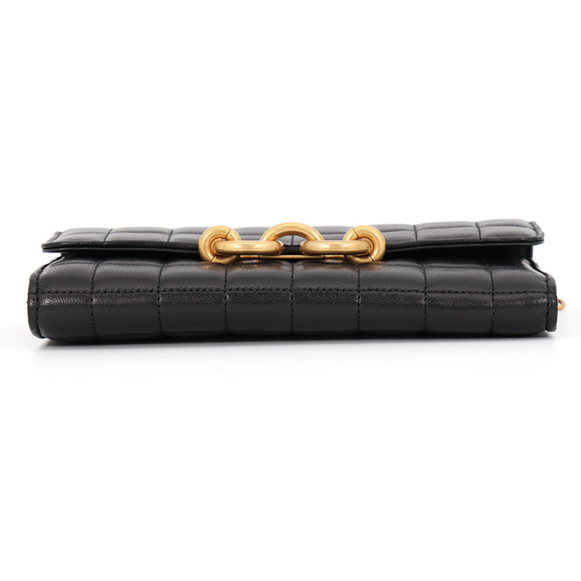 Yves Saint Laurent Black Leather Chain/Shoulder Wallet (Pre-Owned)