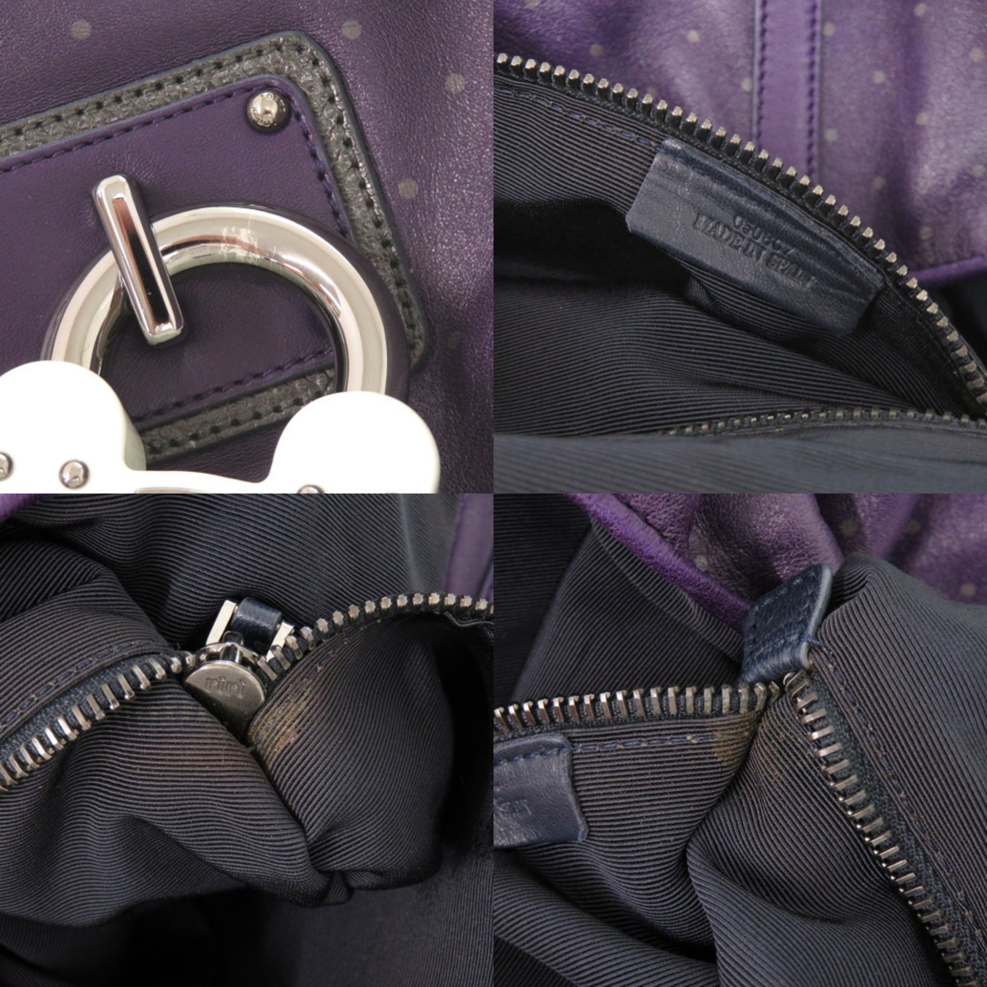 Loewe Purple Leather Handbag Tote Bag (Pre-Owned)