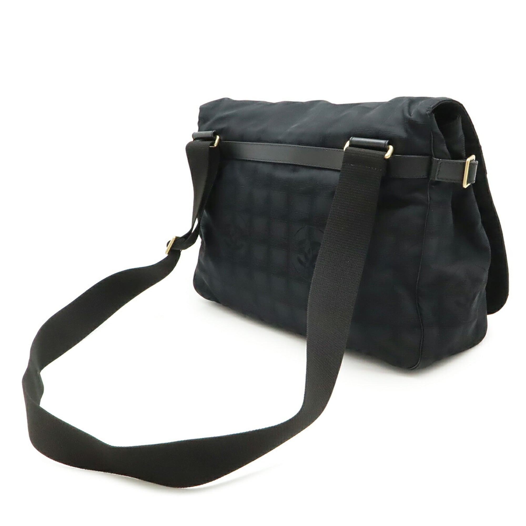 Chanel New Travel Line Black Jacquard Handbag Shoulder Bag (Pre-Owned)