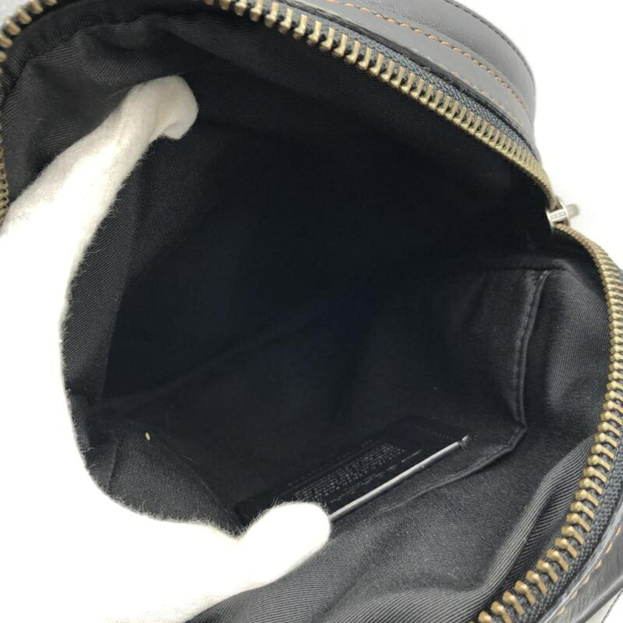 Coach Black Leather Fanny Pack Sling Bag (Pre-Owned)