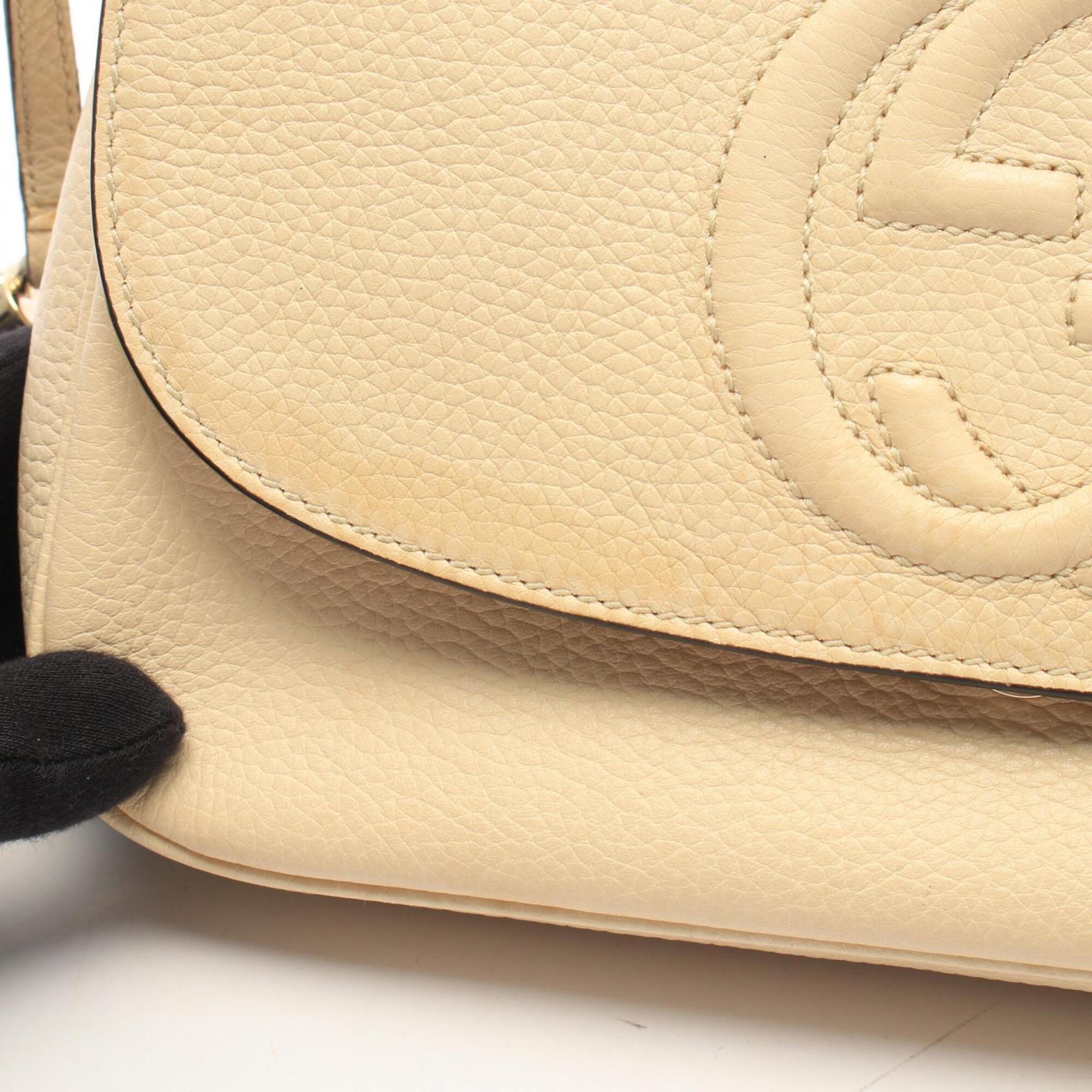 Gucci Ivory Leather Handbag Shoulder Bag (Pre-Owned)