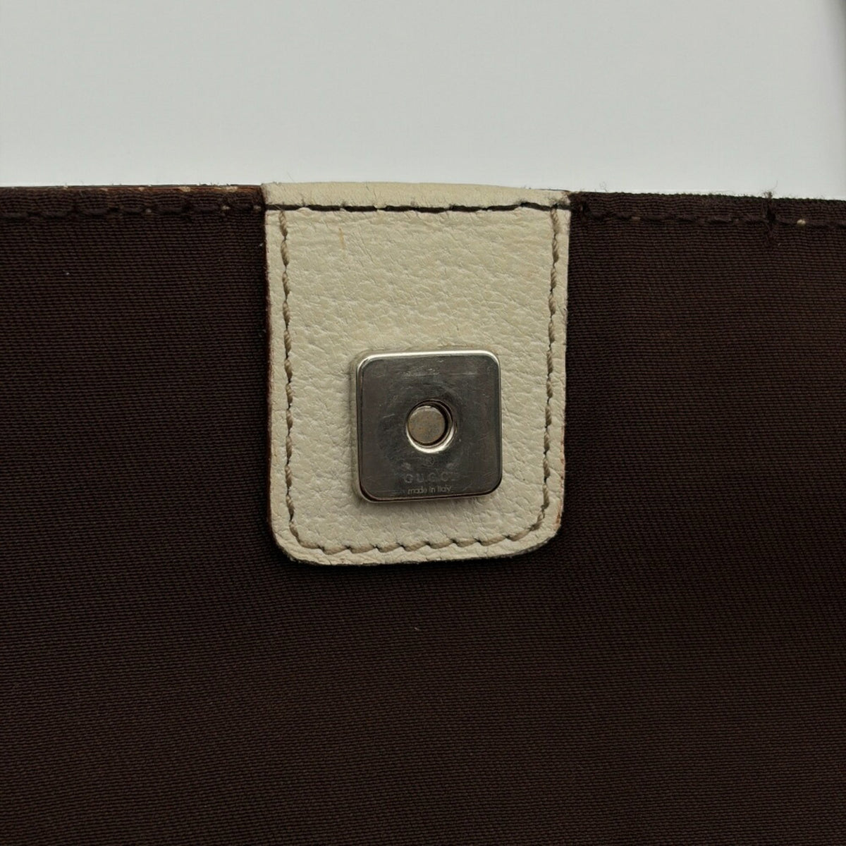 Gucci Beige Ivory Gg Canvas Leather Tote Bag (Pre-Owned)