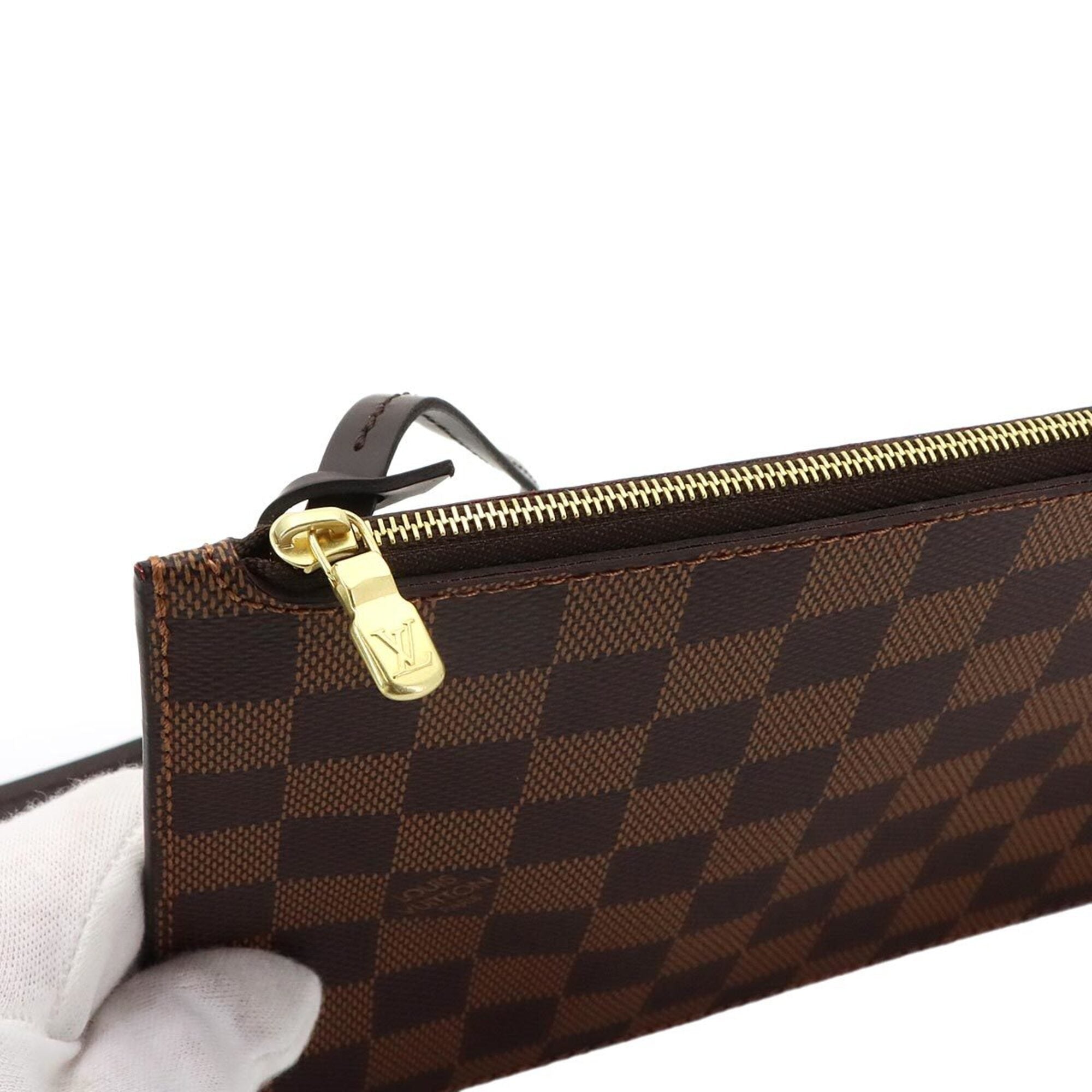 Louis Vuitton Damier Canvas Ebene Faux Leather Handbag Pouch (Pre-Owned)