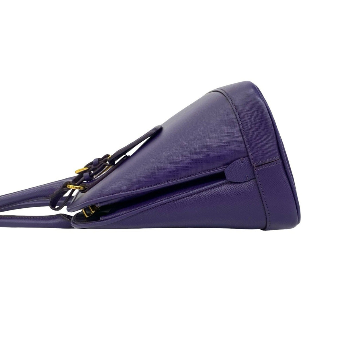 Prada Purple Leather Handbag Shoulder Bag Tote Bag (Pre-Owned)