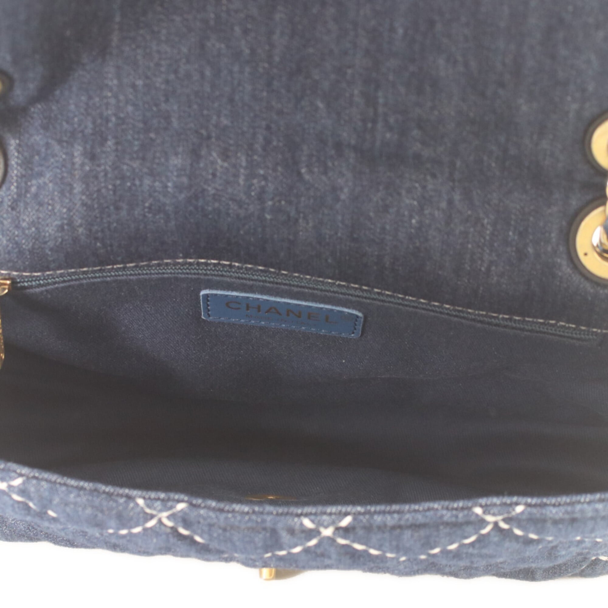 Chanel Gold Denim Shoulder Bag (Pre-Owned)