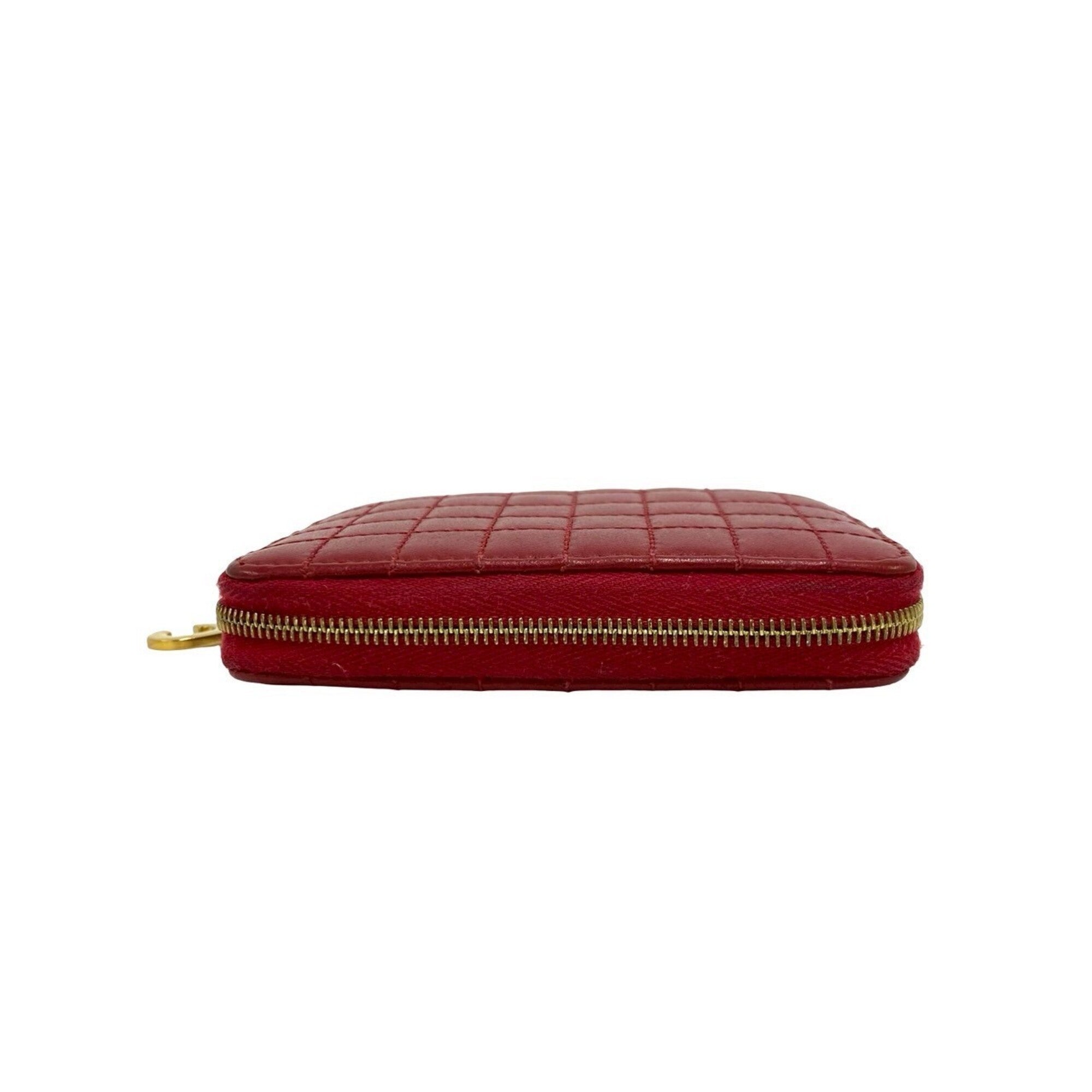 Celine Red Color Leather Wallet (Bi-Fold) (Pre-Owned)