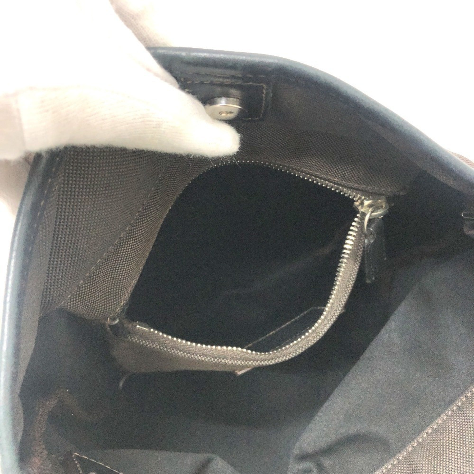 Prada Brown Canvas Pochette Shoulder Bag (Pre-Owned)