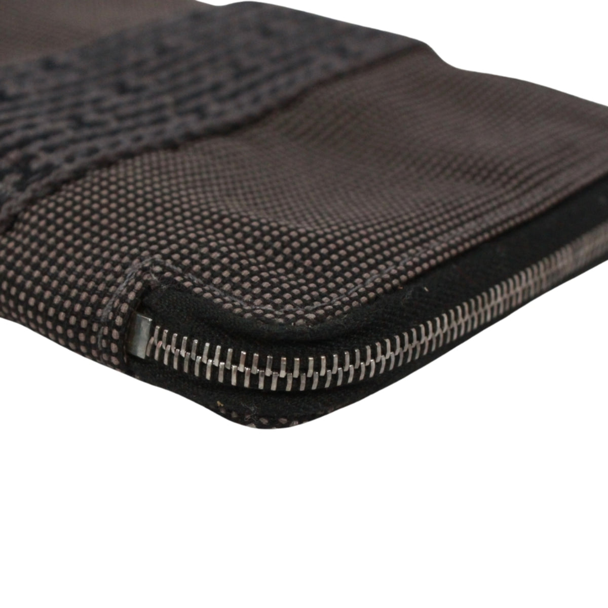 Hermes Black Gray Nylon Canvas Wallet (Bi-Fold) (Pre-Owned)