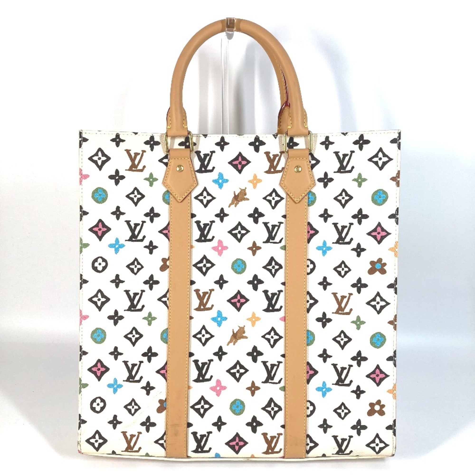 Louis Vuitton Beige Multi-Color Handbag Tote Bag (Pre-Owned)